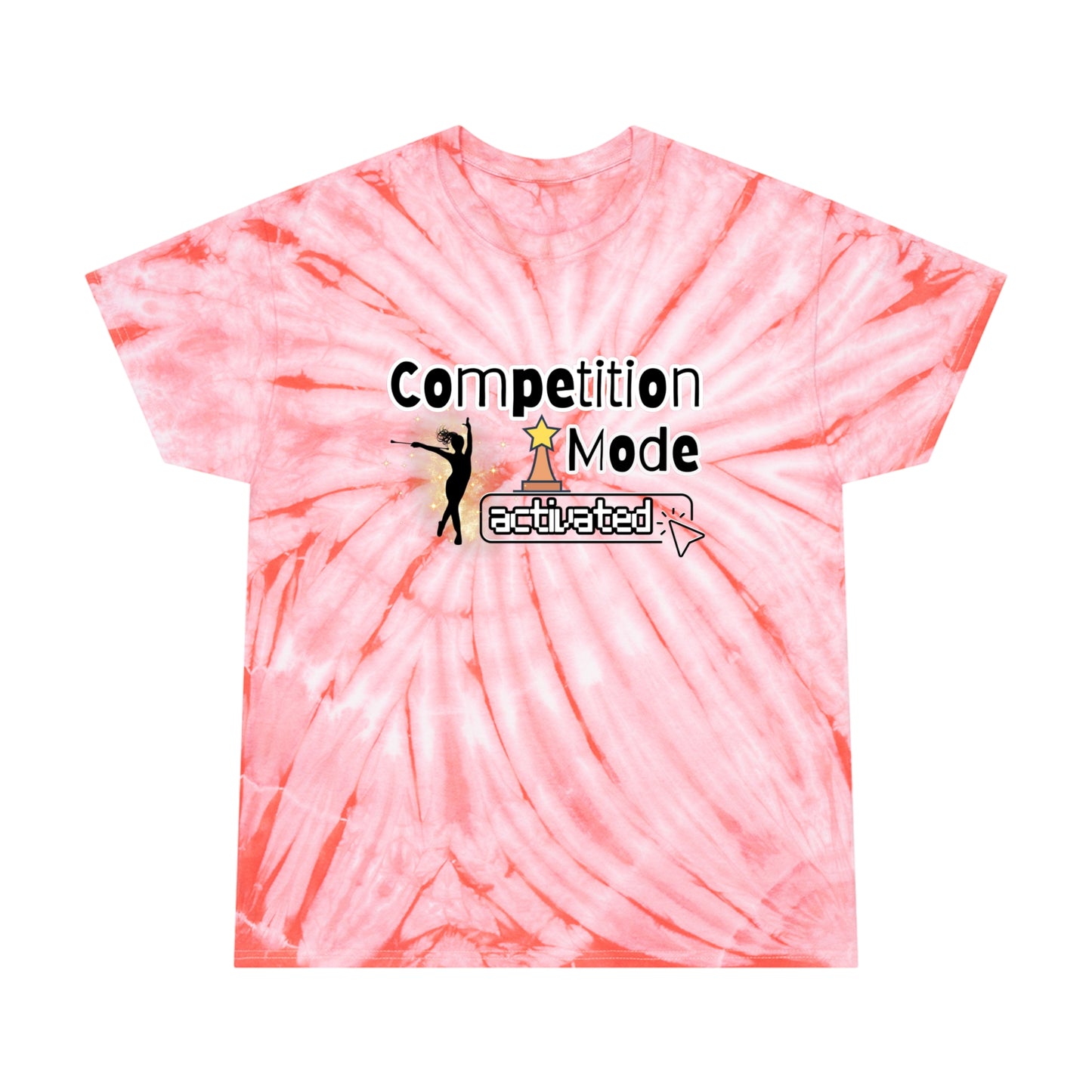 Competition Mode Activated Baton Twirler Cyclone Tie-Dye Tee, Birthday Gift for Twirler Daughter