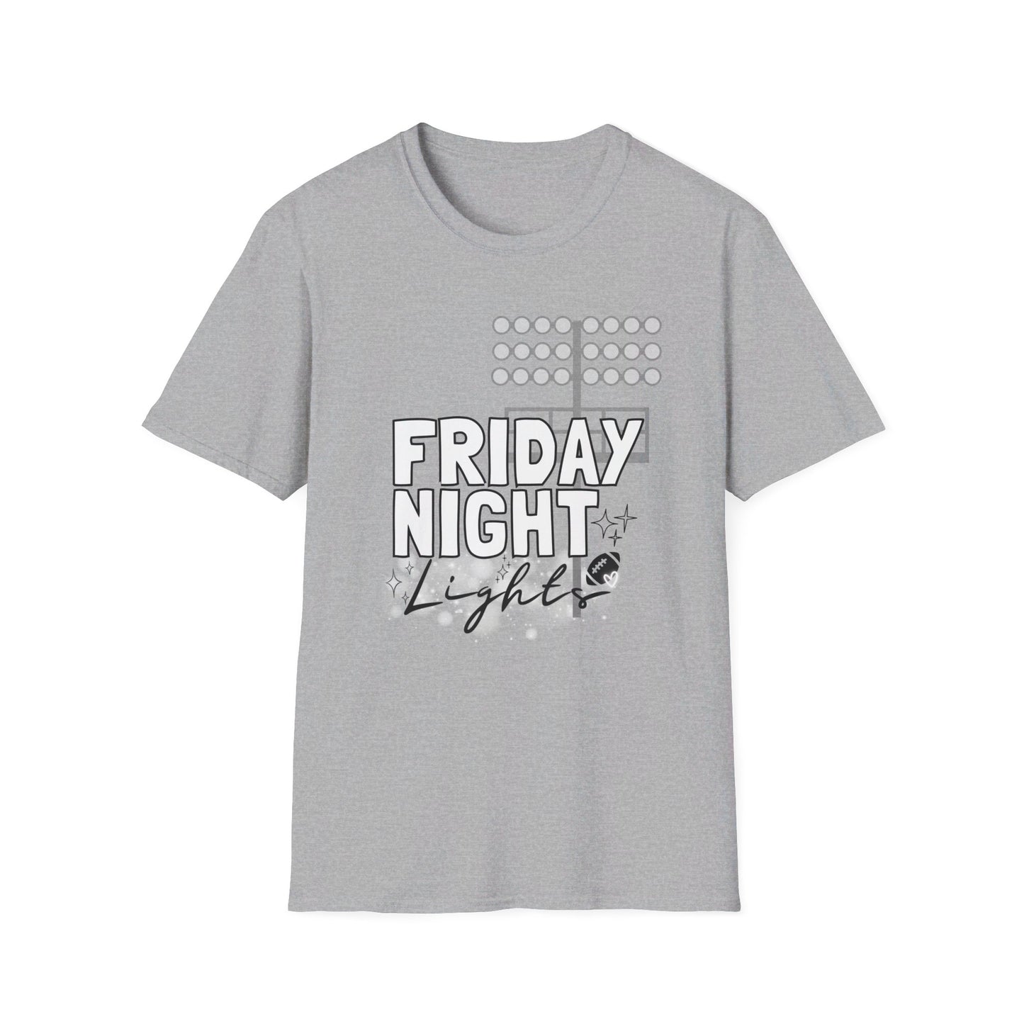 Friday Night Lights Football Game Unisex Softstyle T-Shirt, Birthday Gift for Football Cheer Band Mom