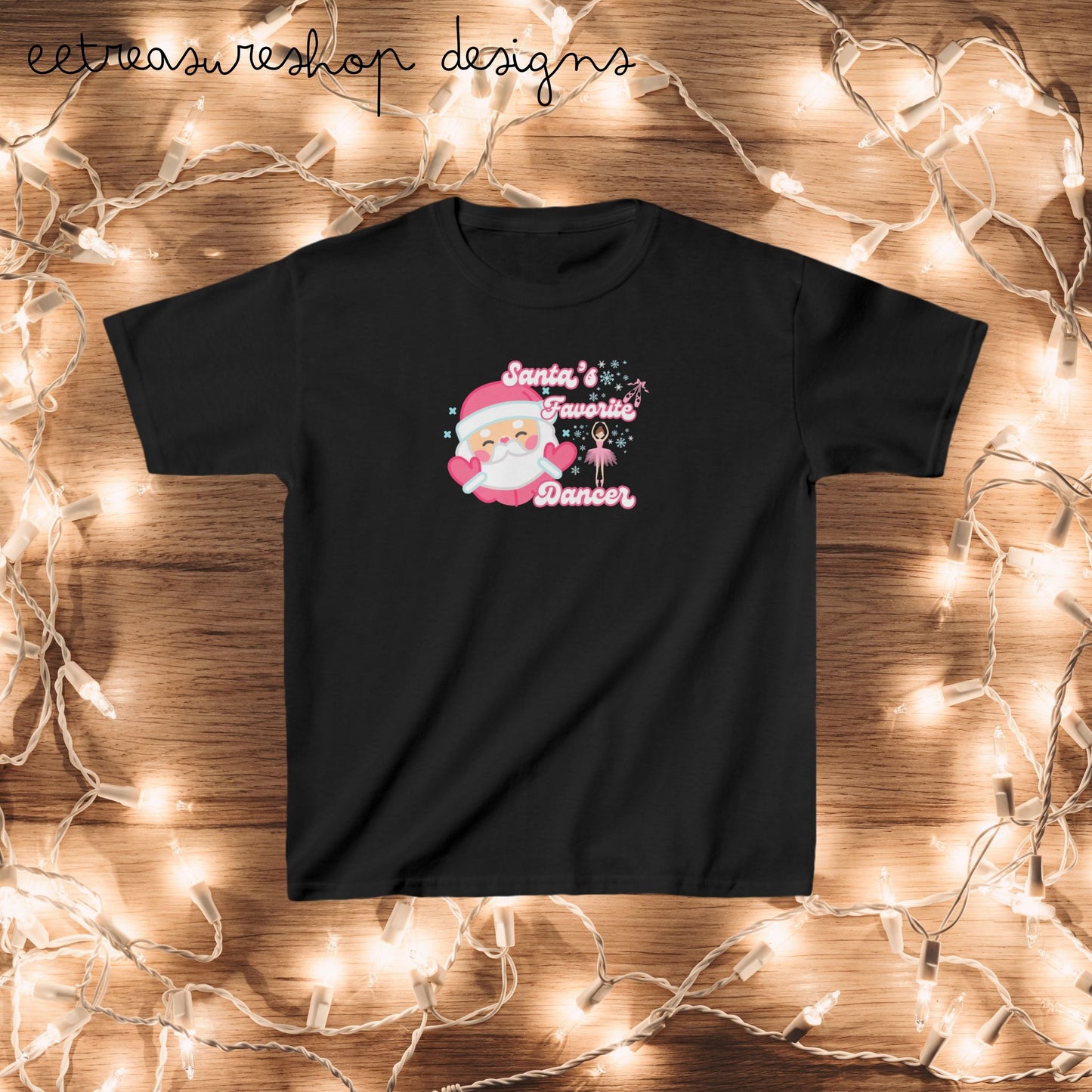 Christmas Ballet Dancer Kids Tee, Santas Favorite Dancer Shirt, Holiday Gift for Children, Dance Lover Present, Festive Child Apparel