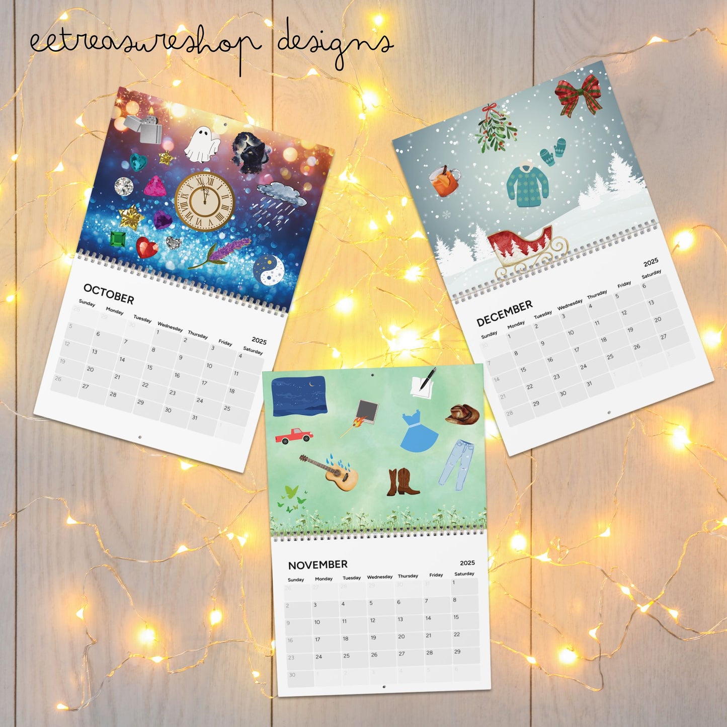 2025 Calendar, Music Lovers Gift, Eras Calendar, Music Tour, Pop Singer Fan, Wall Calendar, Gift for Music Enthusiasts, Music History