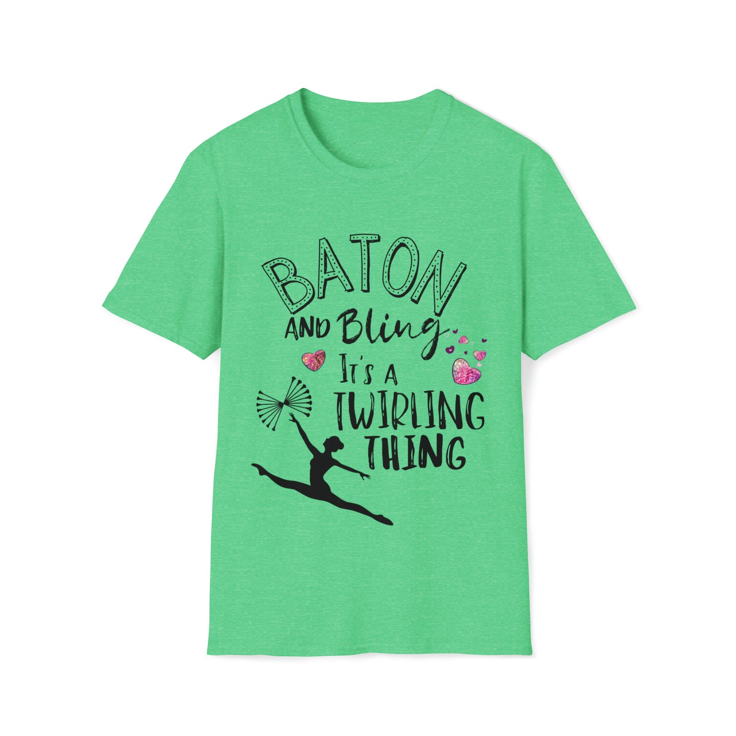 Baton and Bling It's a Twirling Thing Unisex Softstyle Gildan T-Shirt, Twirl Mom Gift, Baton Twirling T-Shirt