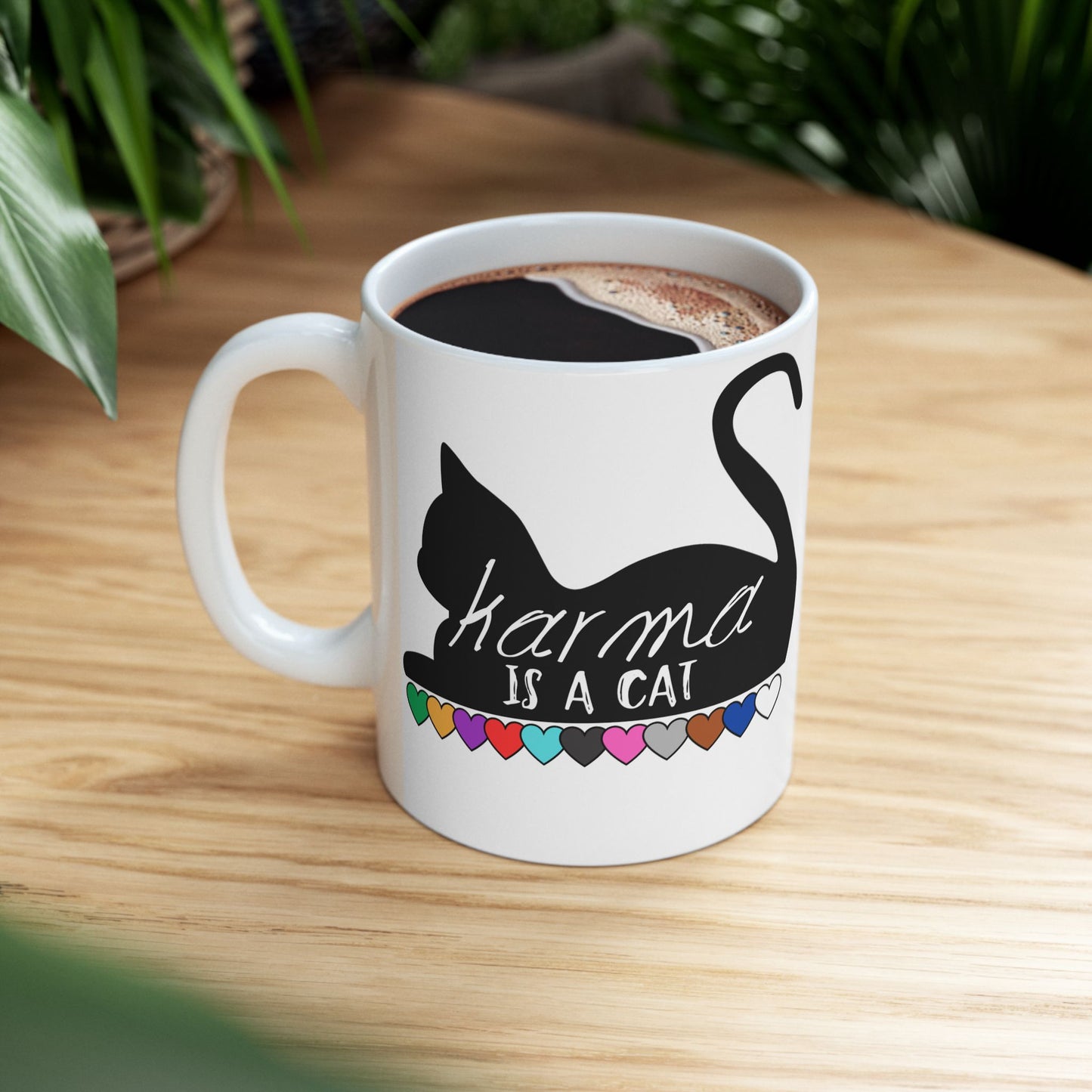 Karma is a Cat Swiftie Ceramic Mug 11oz, Swiftie Coffee Cup, Swiftie Gift, Taylor Swift Fan Mug
