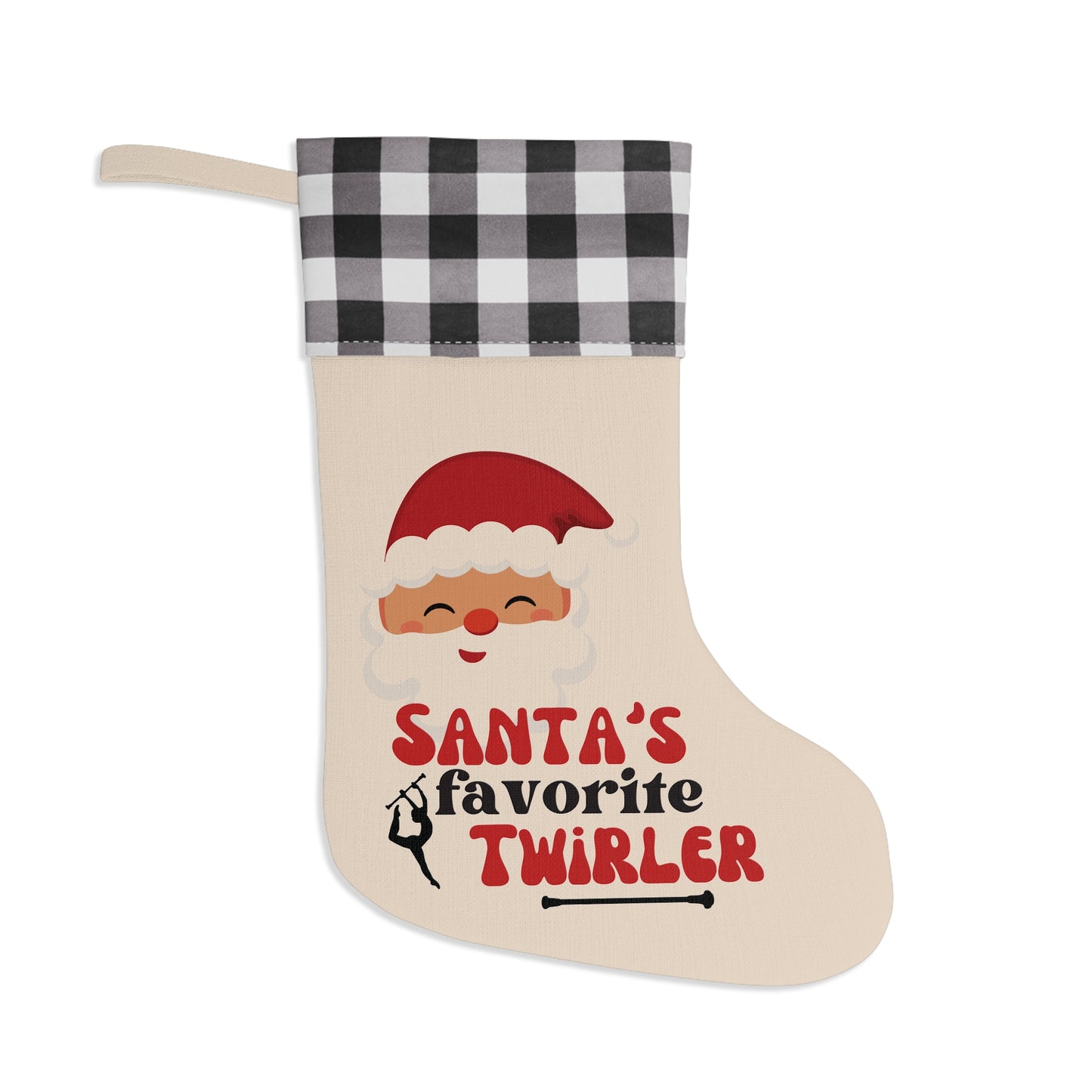 Twirler Christmas Stocking, Majorette Holiday Stocking, Christmas Decoration, Santas Favorite Twirler Stocking, Baton Twirler Gift