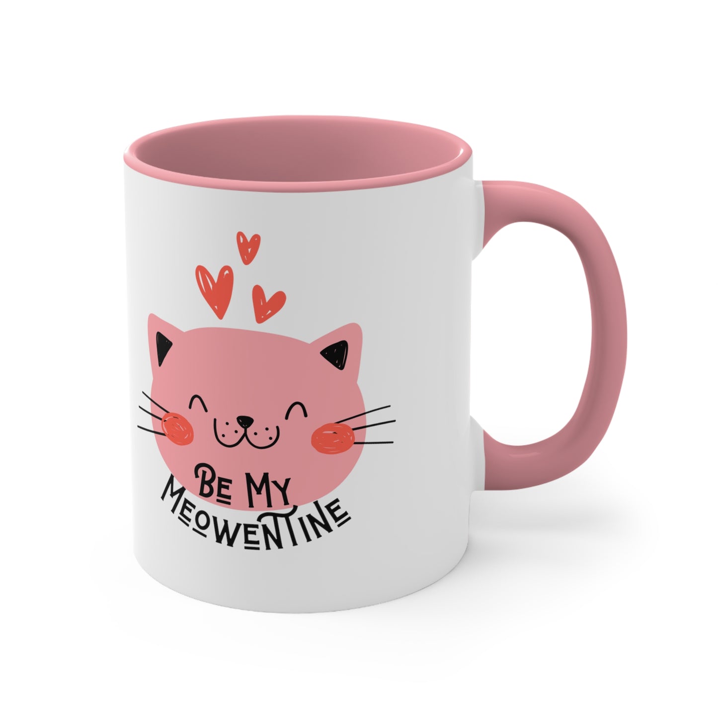 Be My Meowentine Valentines Coffee Mug, 11oz Cat Cute Coffee Cup, Cat Pink Cute Love Mug, Valentines Gift for Friend