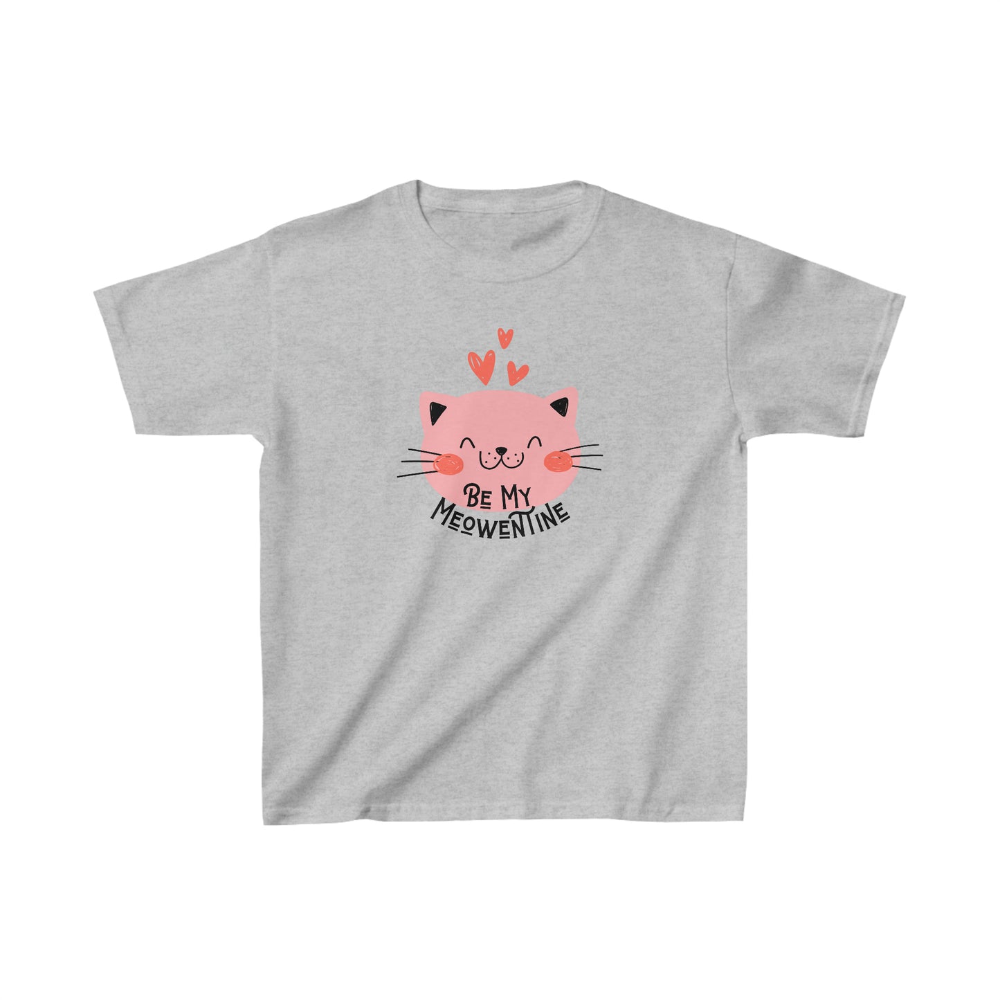 Be My Meowentine Kids Heavy Cotton Gildan Tee, Cat Valentines T-shirt, Kids Valentine Gift