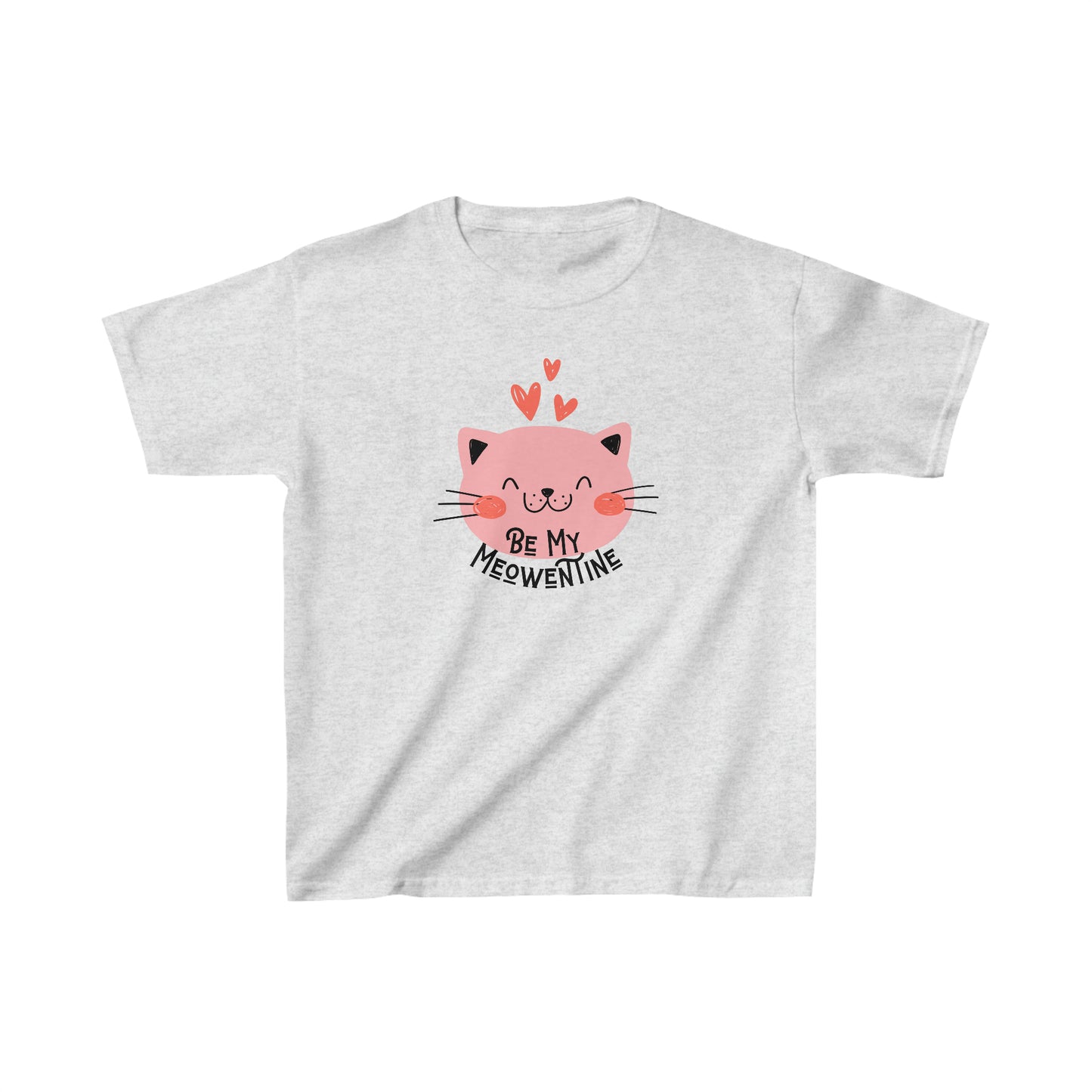 Be My Meowentine Kids Heavy Cotton Gildan Tee, Cat Valentines T-shirt, Kids Valentine Gift