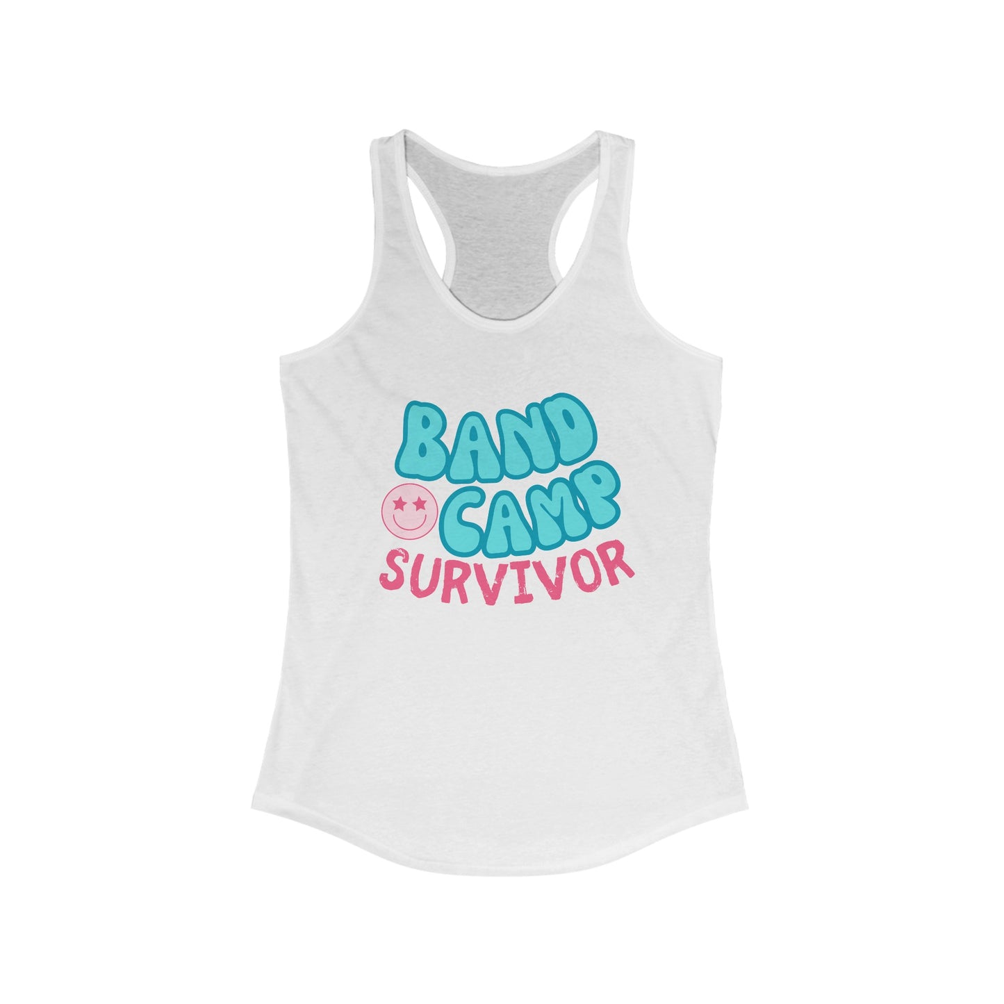 Band Camp Survivor Womens Ideal Racerback Tank, Marching Band Friend Birthday Gift