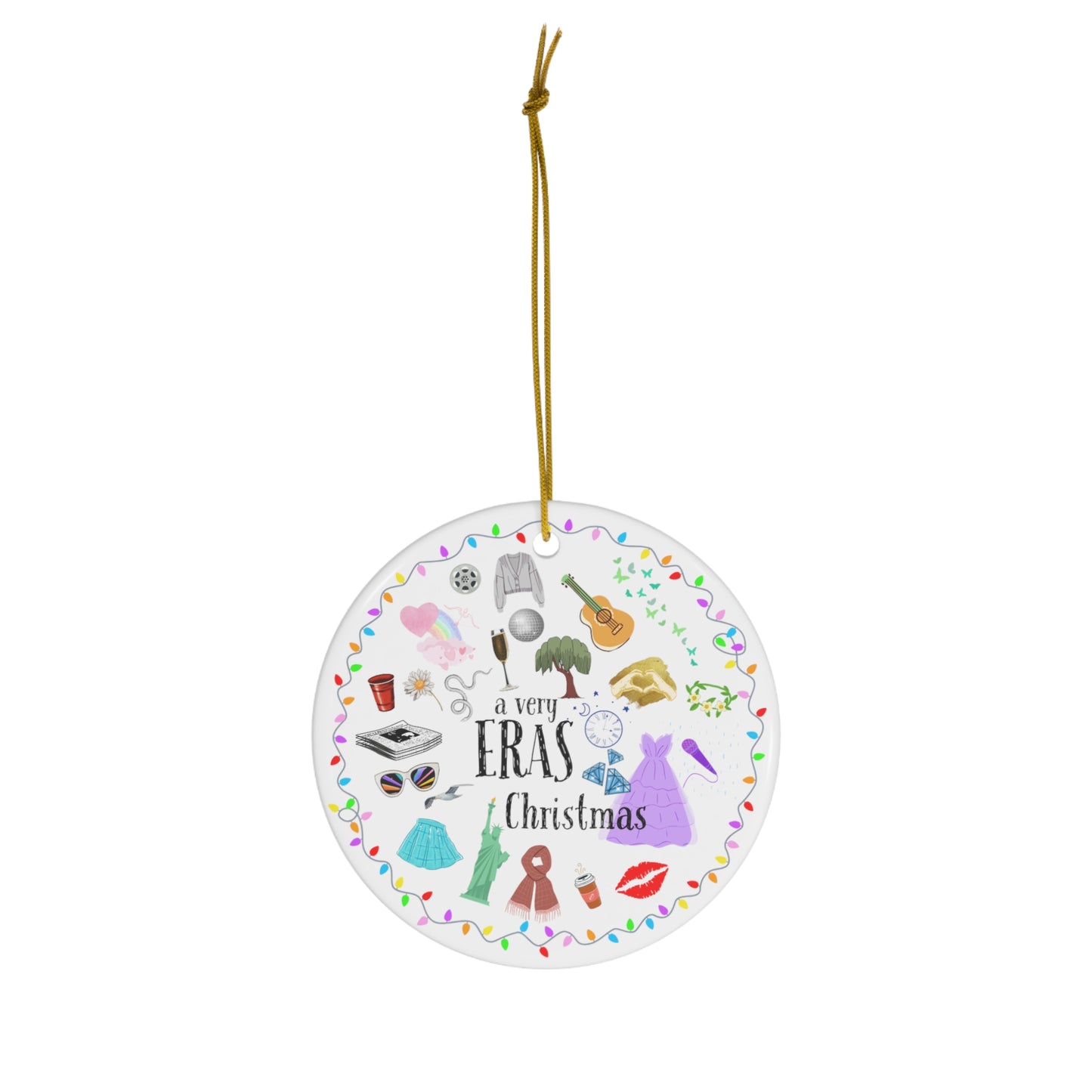 A Very ERAS Christmas Taylor Swift Ceramic Christmas Ornament, Circle Swiftie Ornament, Eras Tour Ornament, Swiftie Christmas Gift