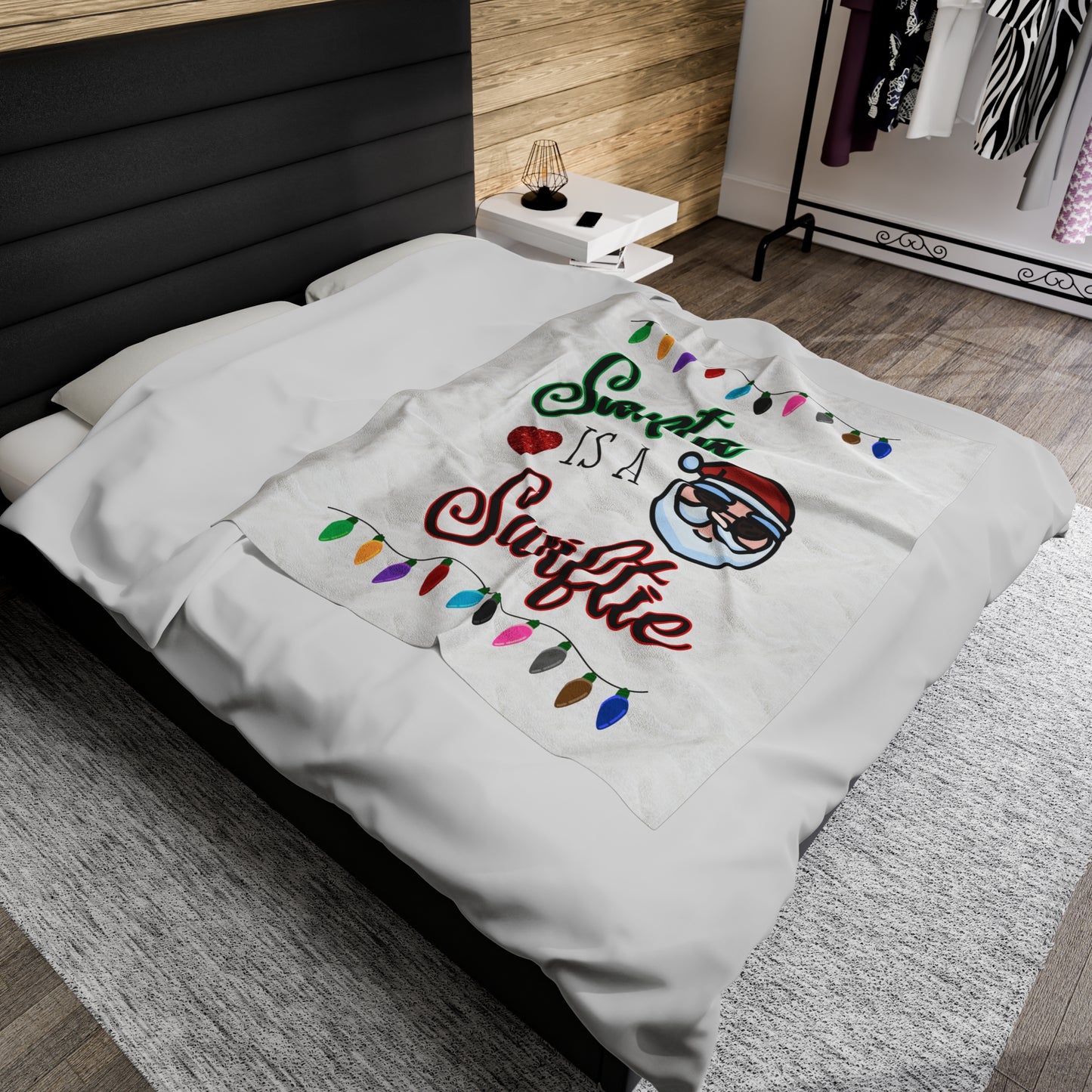 Santa is a Swiftie Taylor Swift Fan Velveteen Plush Blanket, Swiftie Christmas Throw Blanket, Taylor Swift Gift