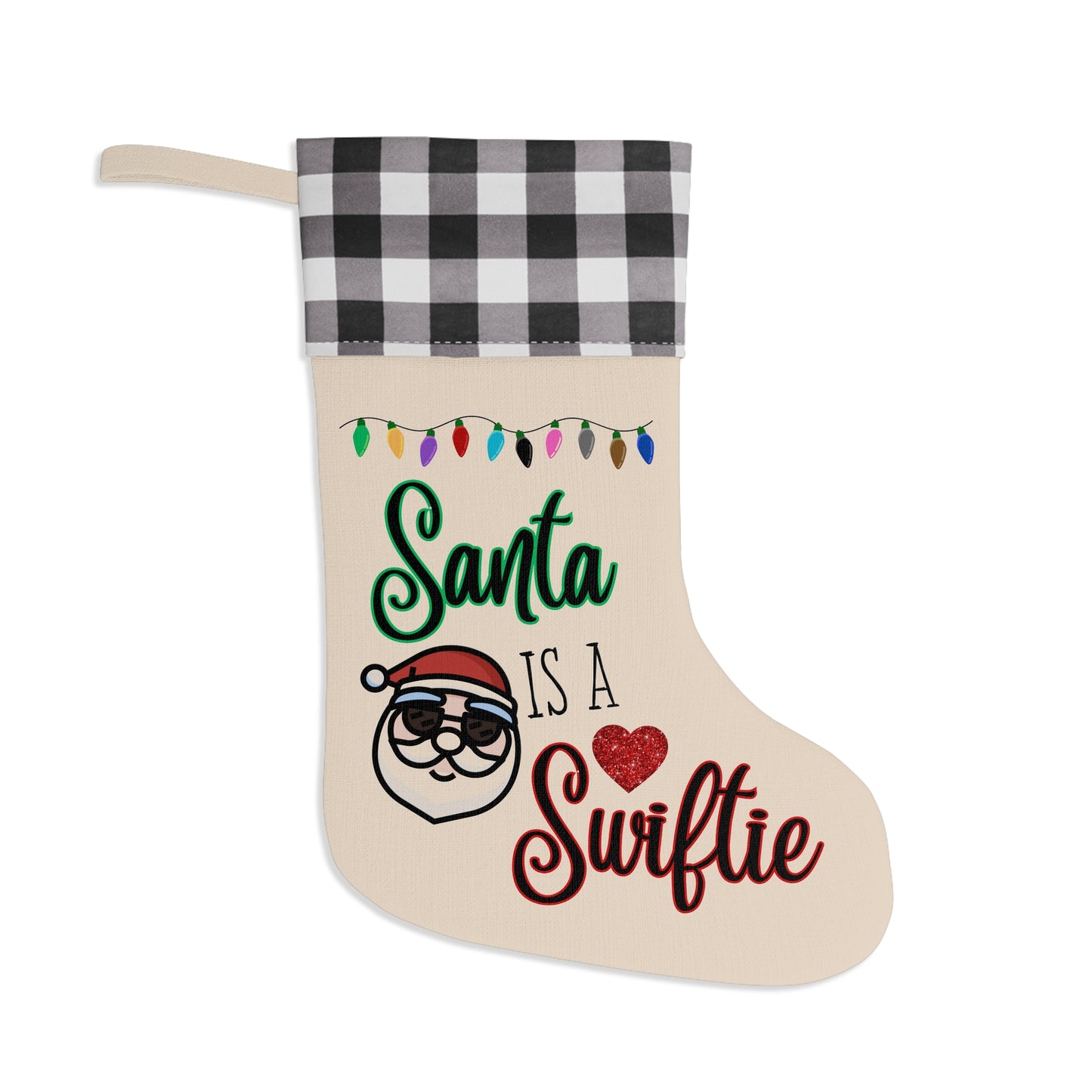Santa is a Swiftie Holiday Stocking, Taylor Swift Fan Christmas Stocking, Swiftie Christmas Gift