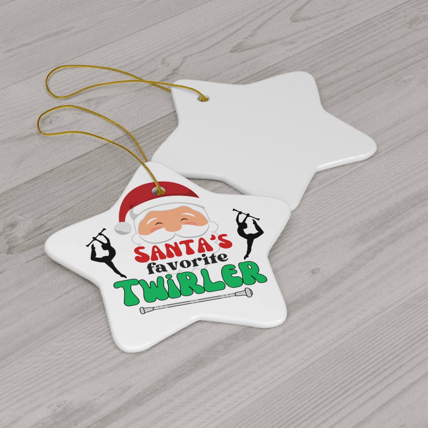 Santa's Favorite Twirler Ceramic Ornament, Circle, Snowflake Baton Twirler Christmas Gift, Holiday Ornament, Christmas Decoration