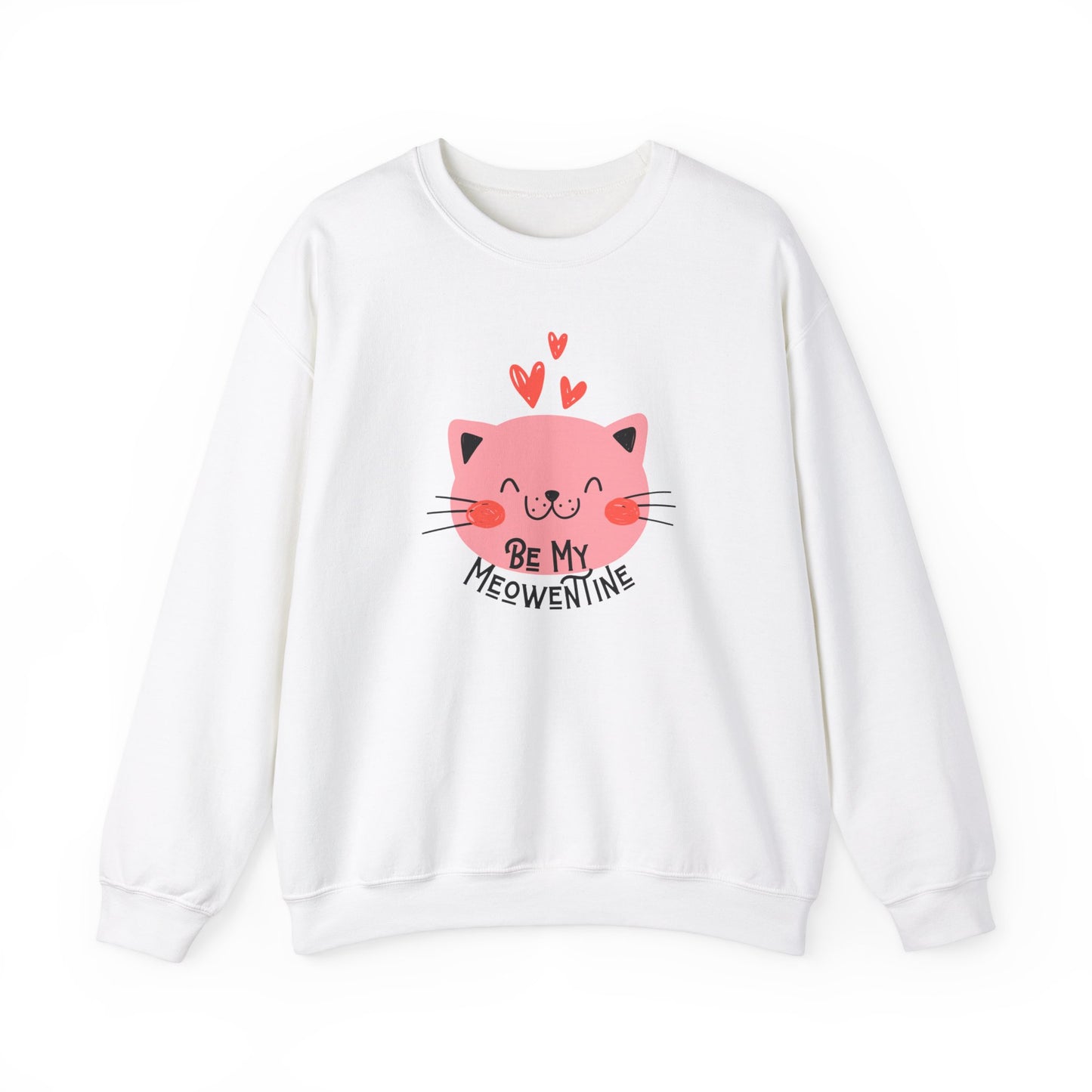 Be My Meowentine Valentines Day Unisex Heavy Blend Crewneck Sweatshirt, Cat Valentines Shirt, Gift for Her or Him for Valentines Day