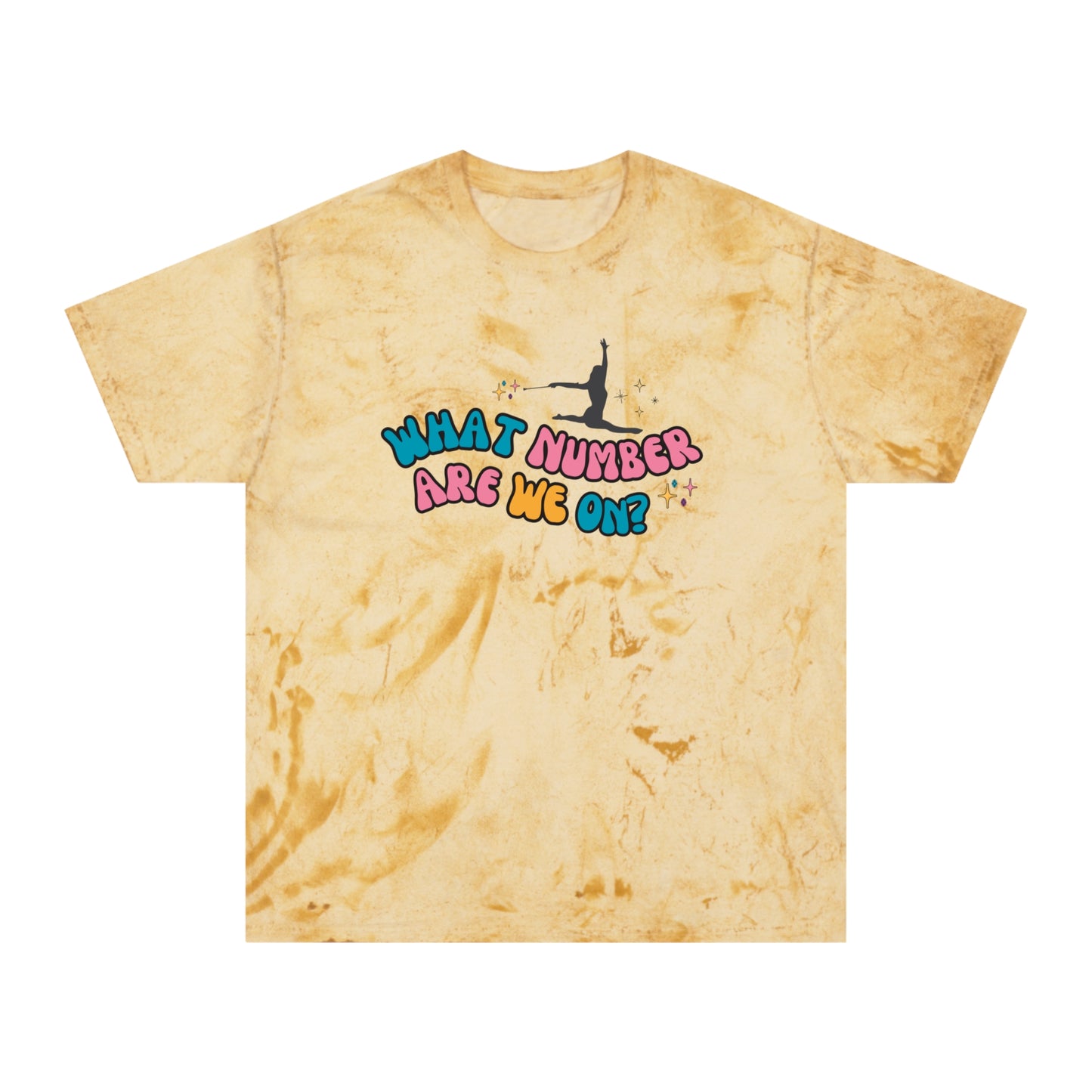 What Number Are We On Twirler Unisex Color Blast T-Shirt, Baton Twirler Gift for Competition, Birthday Gift for Twirl Mom