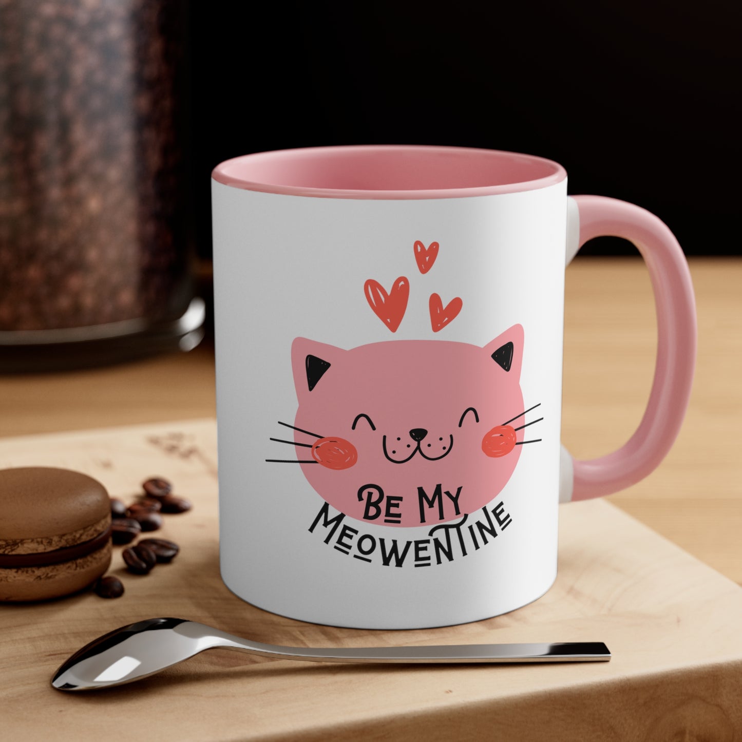 Be My Meowentine Valentines Coffee Mug, 11oz Cat Cute Coffee Cup, Cat Pink Cute Love Mug, Valentines Gift for Friend