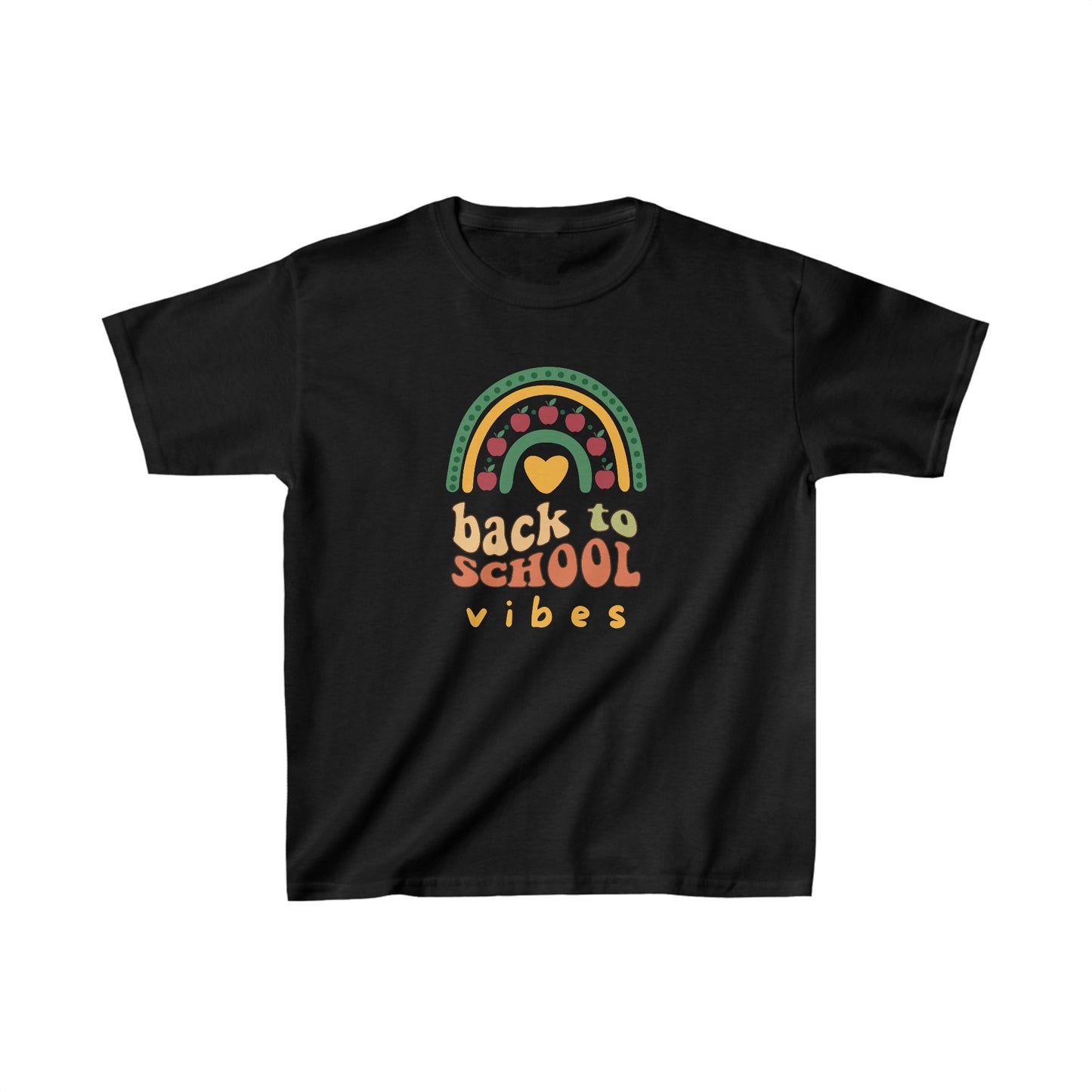 Back to School Vibes Kids Heavy Cotton Tee, Girls Boys Gift for First Day of Scool