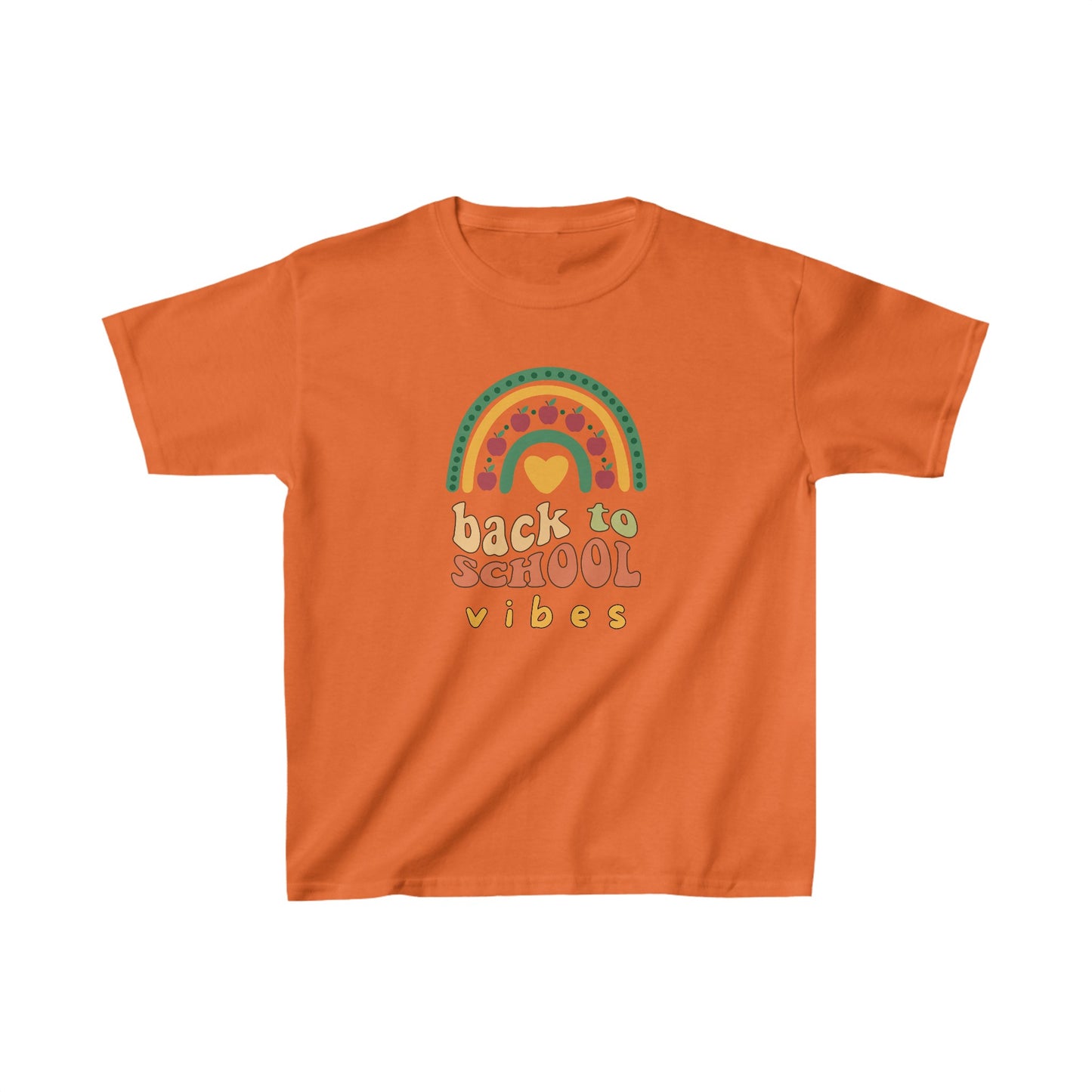 Back to School Vibes Kids Heavy Cotton Tee, Girls Boys Gift for First Day of Scool