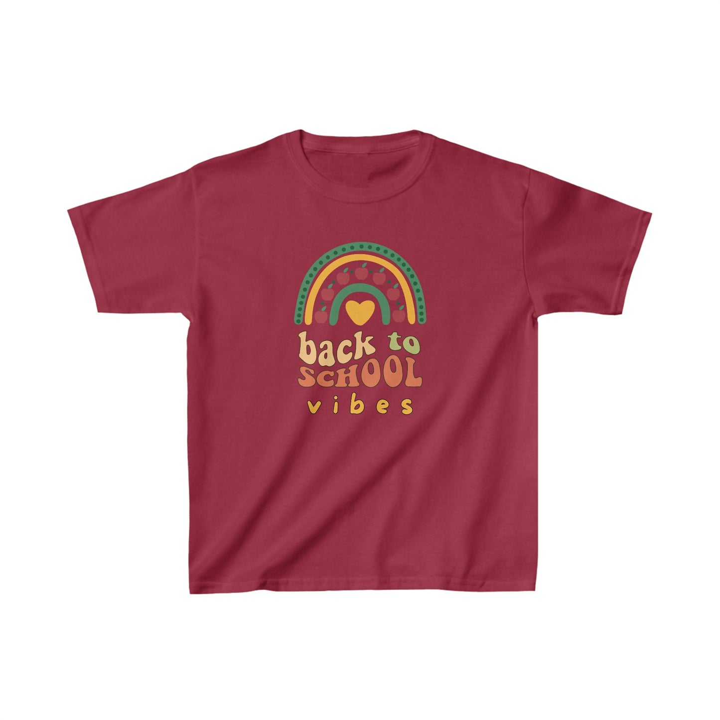 Back to School Vibes Kids Heavy Cotton Tee, Girls Boys Gift for First Day of Scool