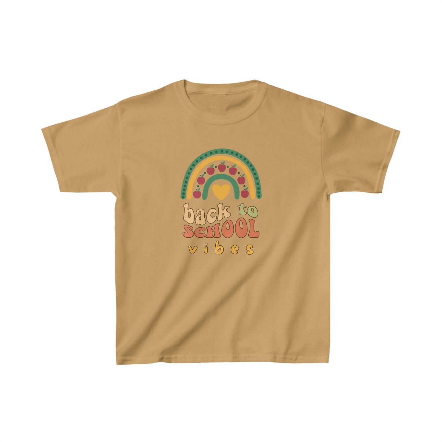 Back to School Vibes Kids Heavy Cotton Tee, Girls Boys Gift for First Day of Scool