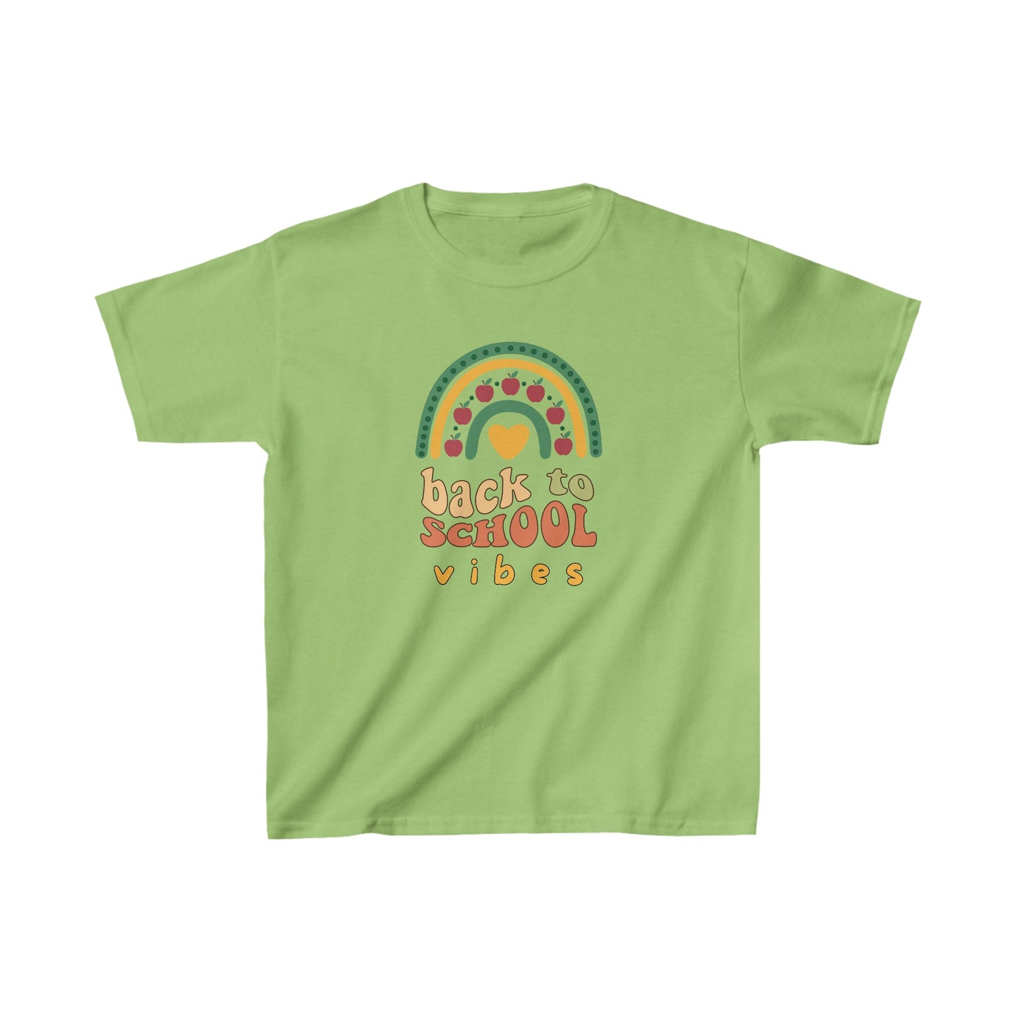 Back to School Vibes Kids Heavy Cotton Tee, Girls Boys Gift for First Day of Scool