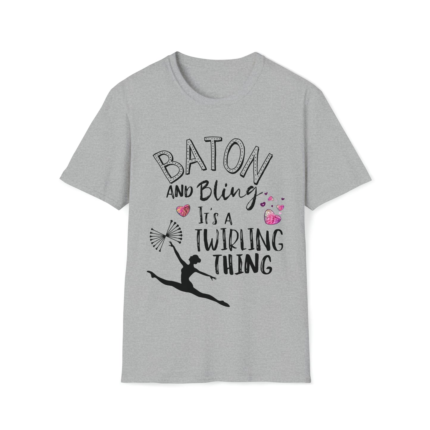 Baton and Bling It's a Twirling Thing Unisex Softstyle Gildan T-Shirt, Twirl Mom Gift, Baton Twirling T-Shirt