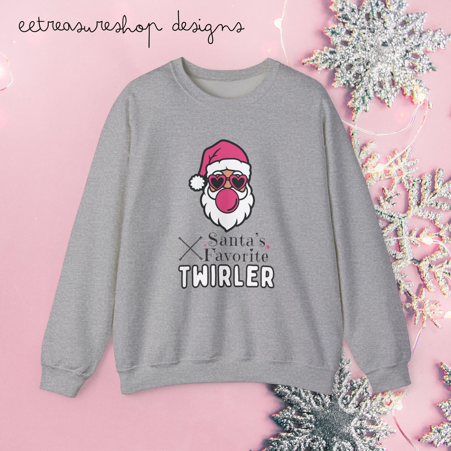Baton Twirler Sweatshirt, Santa's Favorite Twirler, Christmas Twirling Sweatshirt, Holiday Baton Shirt, Twirler Crewneck, Xmas Marching Band