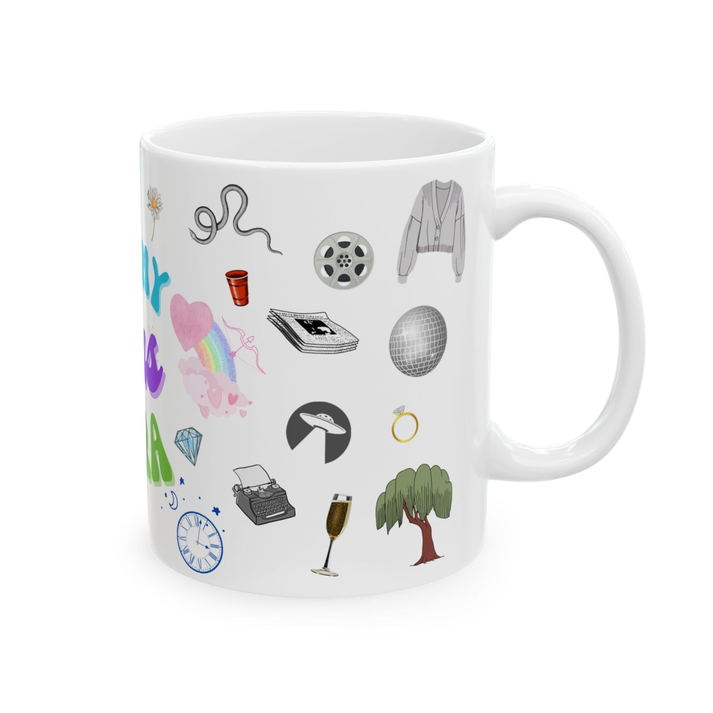 In My Eras Era Swiftie Collage Ceramic Mug 11oz, Swiftie Coffee Cup, Swiftie Gift, Taylor Swift Fan Mug