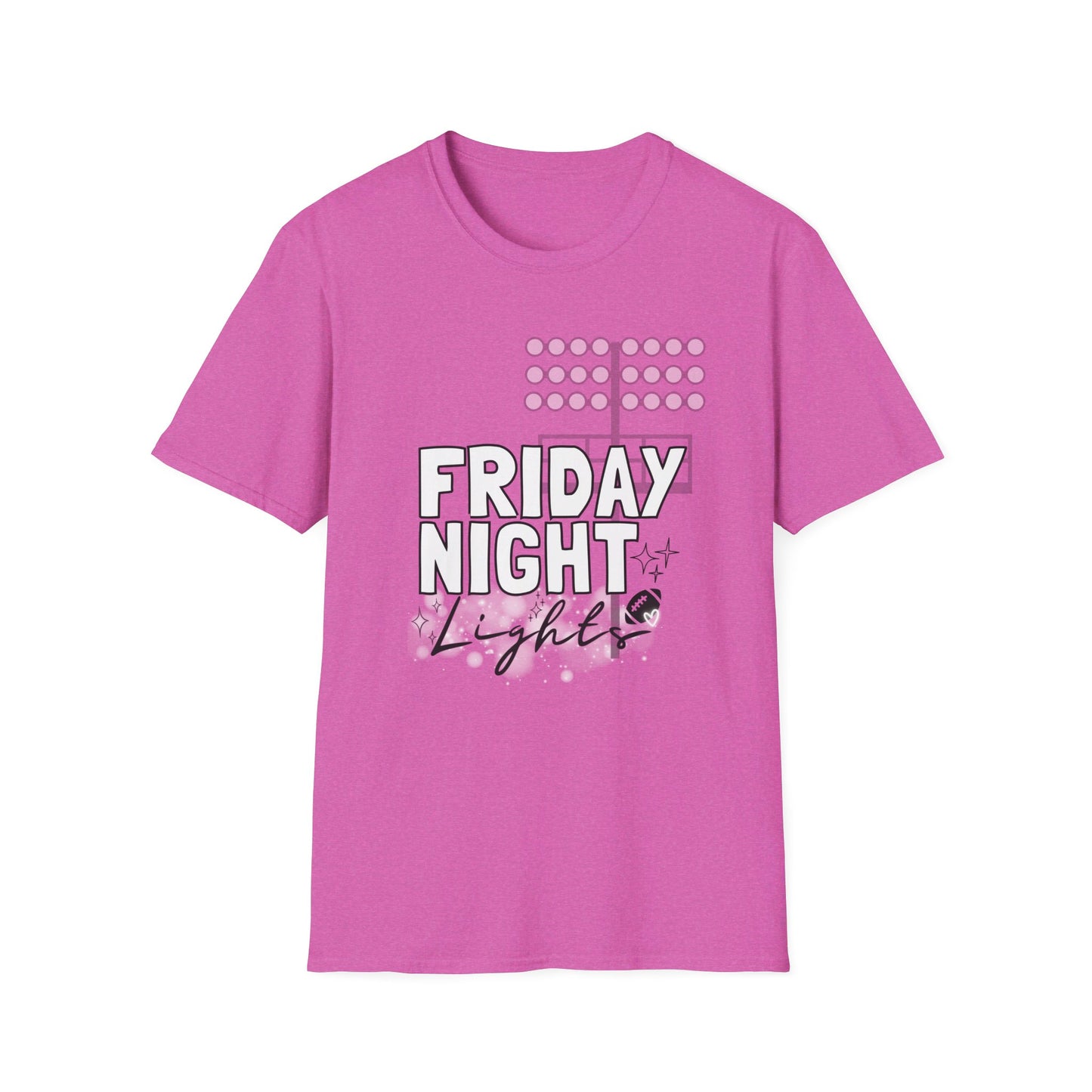 Friday Night Lights Football Game Unisex Softstyle T-Shirt, Birthday Gift for Football Cheer Band Mom