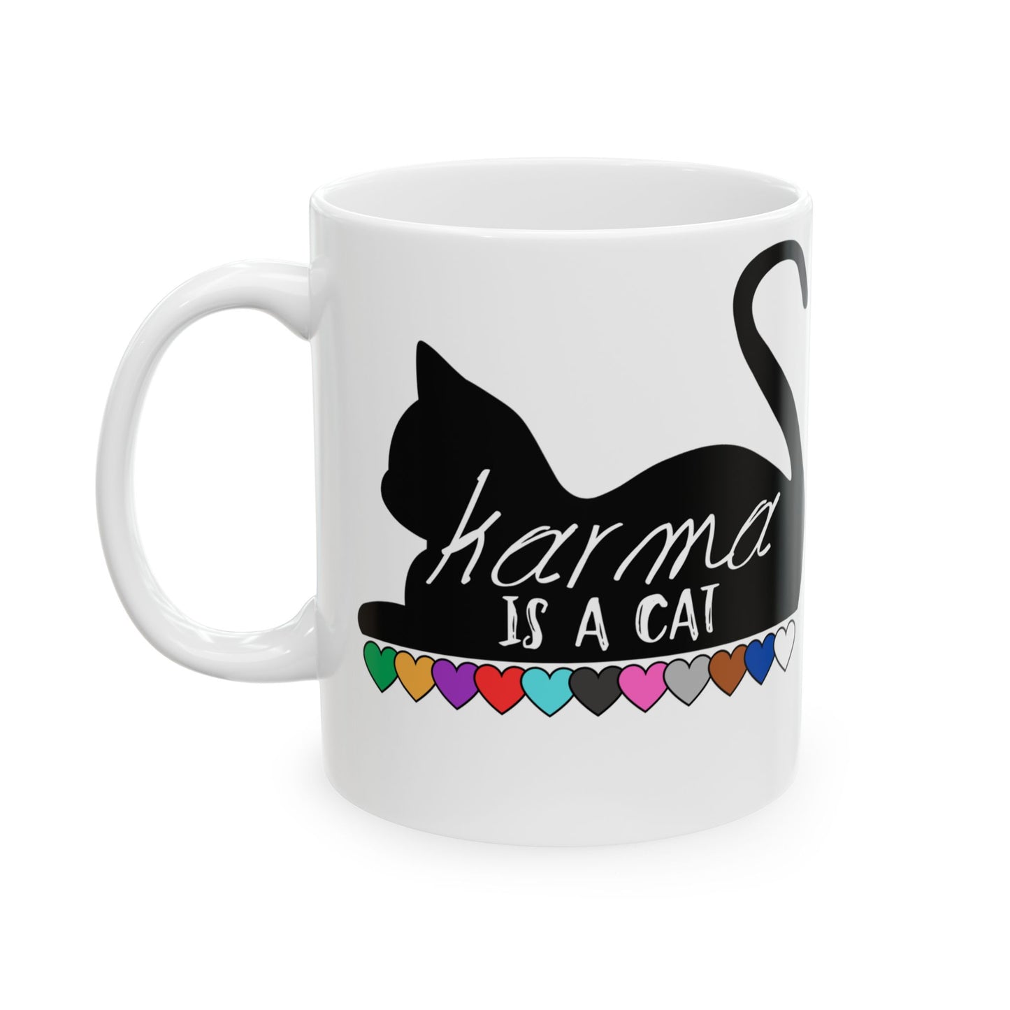 Karma is a Cat Swiftie Ceramic Mug 11oz, Swiftie Coffee Cup, Swiftie Gift, Taylor Swift Fan Mug