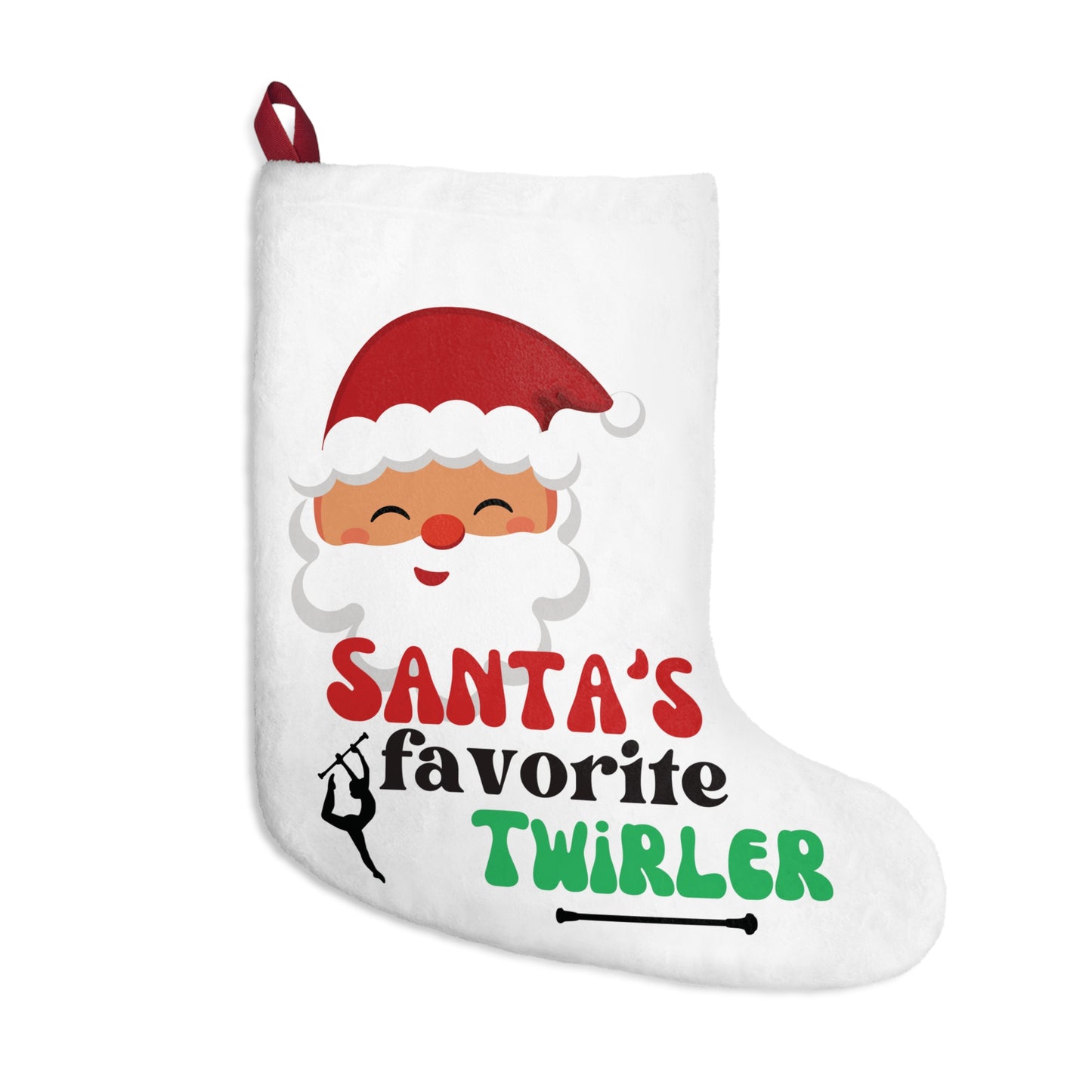 Twirler Christmas Stocking, Majorette Gift, Twirler Stocking, Santas Favorite Baton Twirler Holiday Stocking