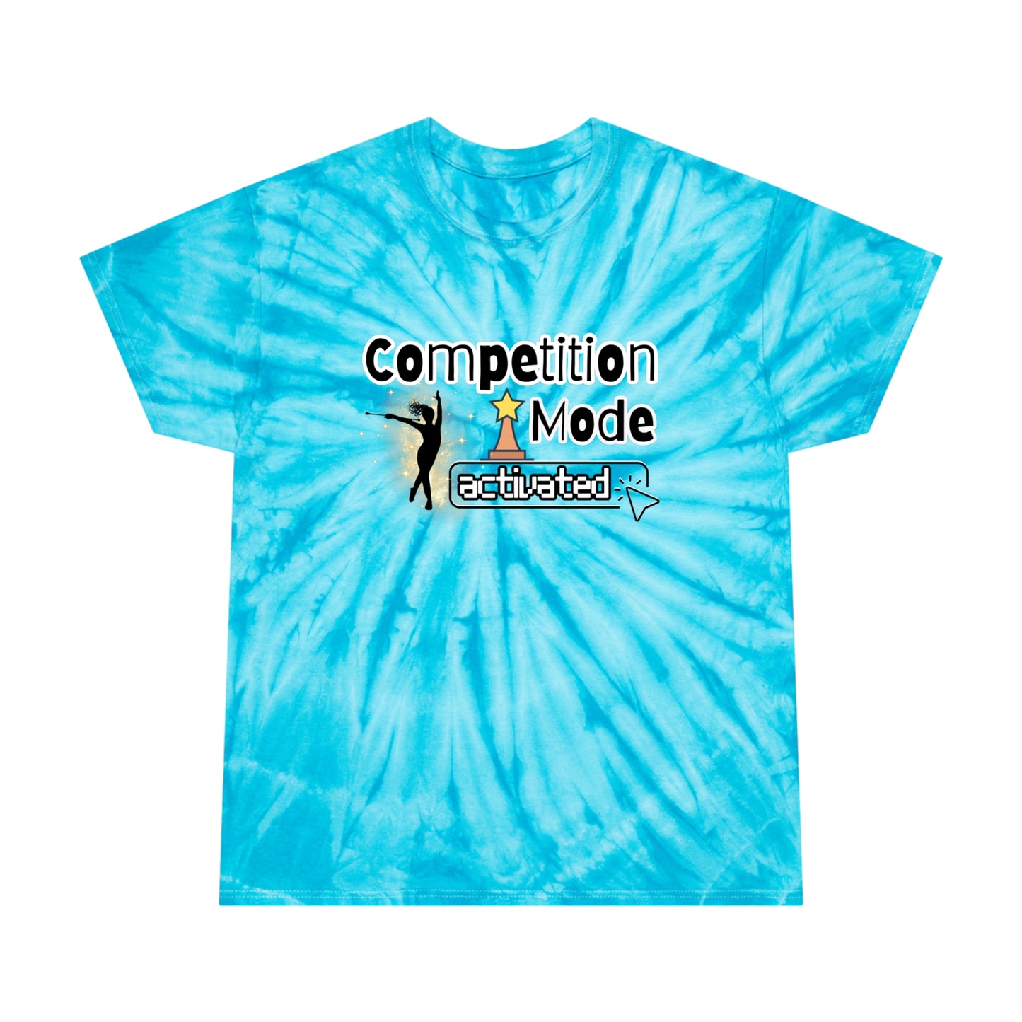 Competition Mode Activated Baton Twirler Cyclone Tie-Dye Tee, Birthday Gift for Twirler Daughter