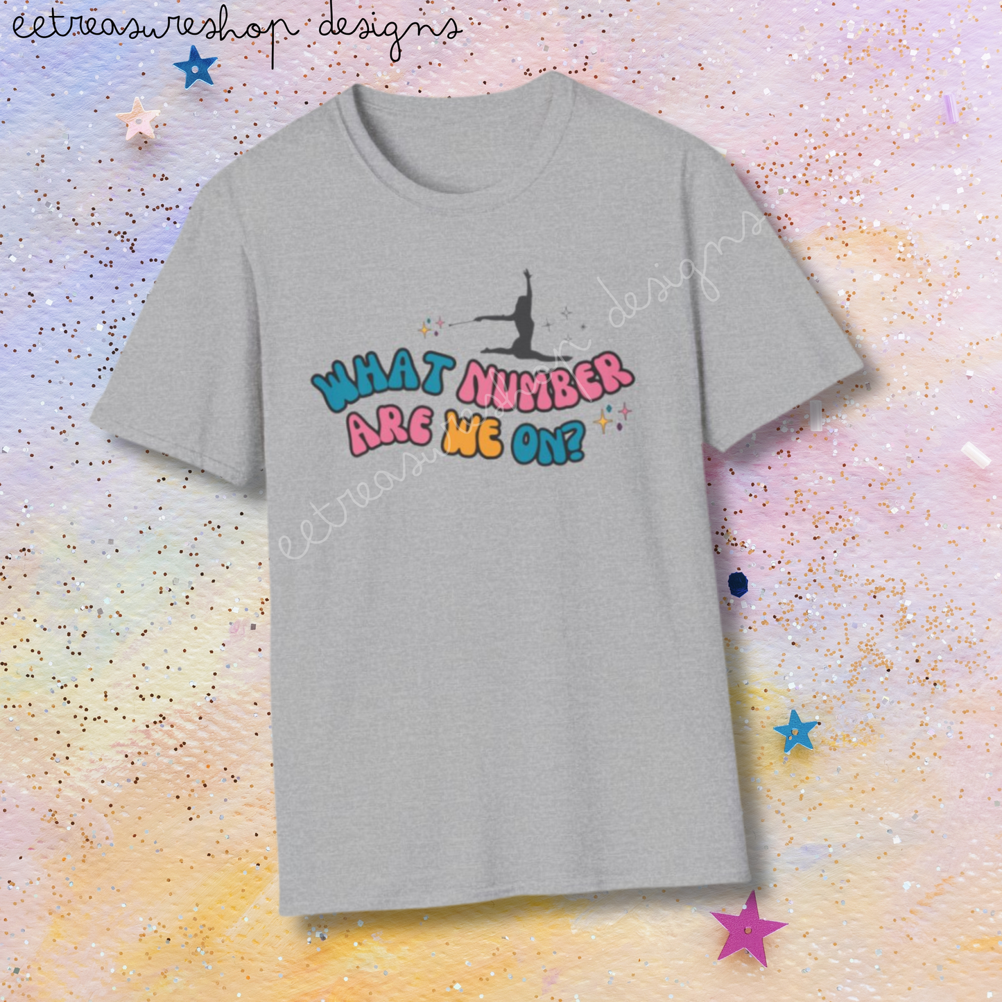 What Number Are We On Twirler Unisex Softstyle T-Shirt, Baton Twirler Gift for Competition, Birthday Gift for Twirl Mom