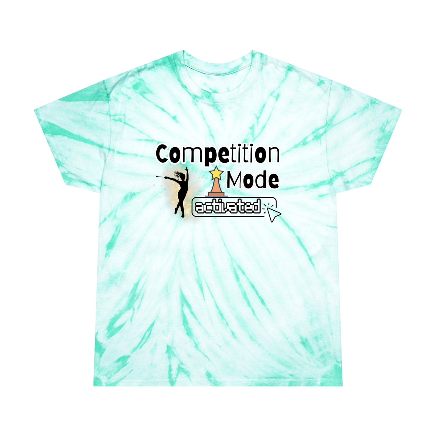 Competition Mode Activated Baton Twirler Cyclone Tie-Dye Tee, Birthday Gift for Twirler Daughter