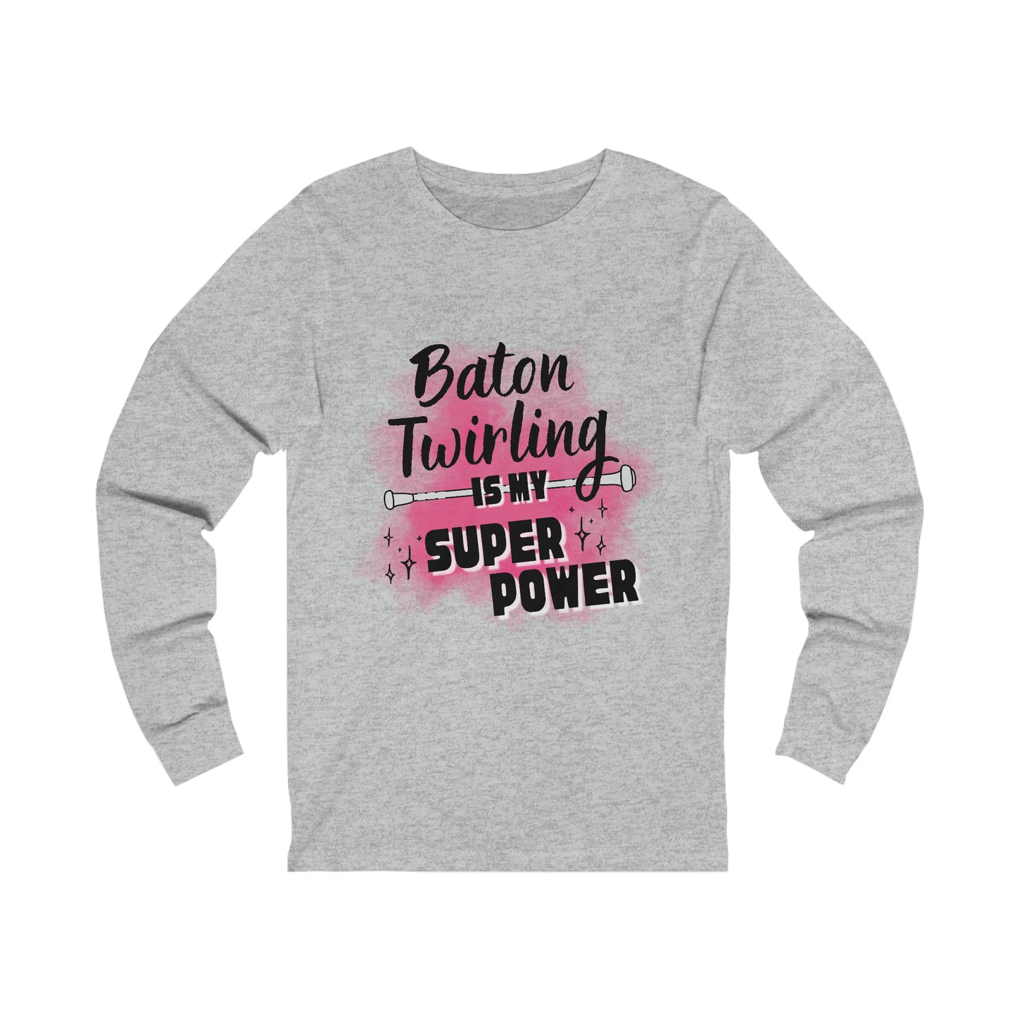 Baton Twirling is My Superpower Unisex Jersey Long Sleeve Tee, Baton Twirler Shirt, Twirler Gift