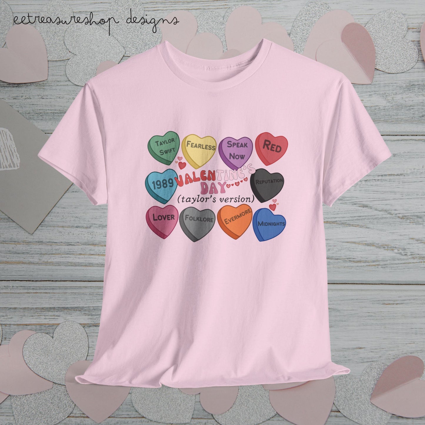 Valentines Day Taylor’s Version Candy Hearts Eras Unisex Heavy Cotton Tee