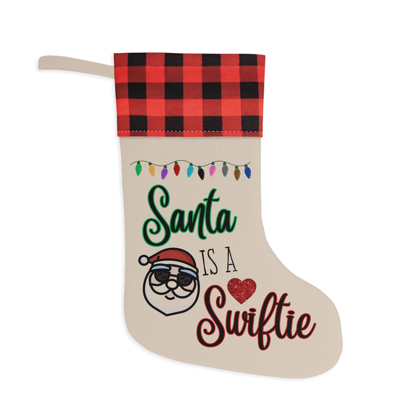Santa is a Swiftie Holiday Stocking, Taylor Swift Fan Christmas Stocking, Swiftie Christmas Gift