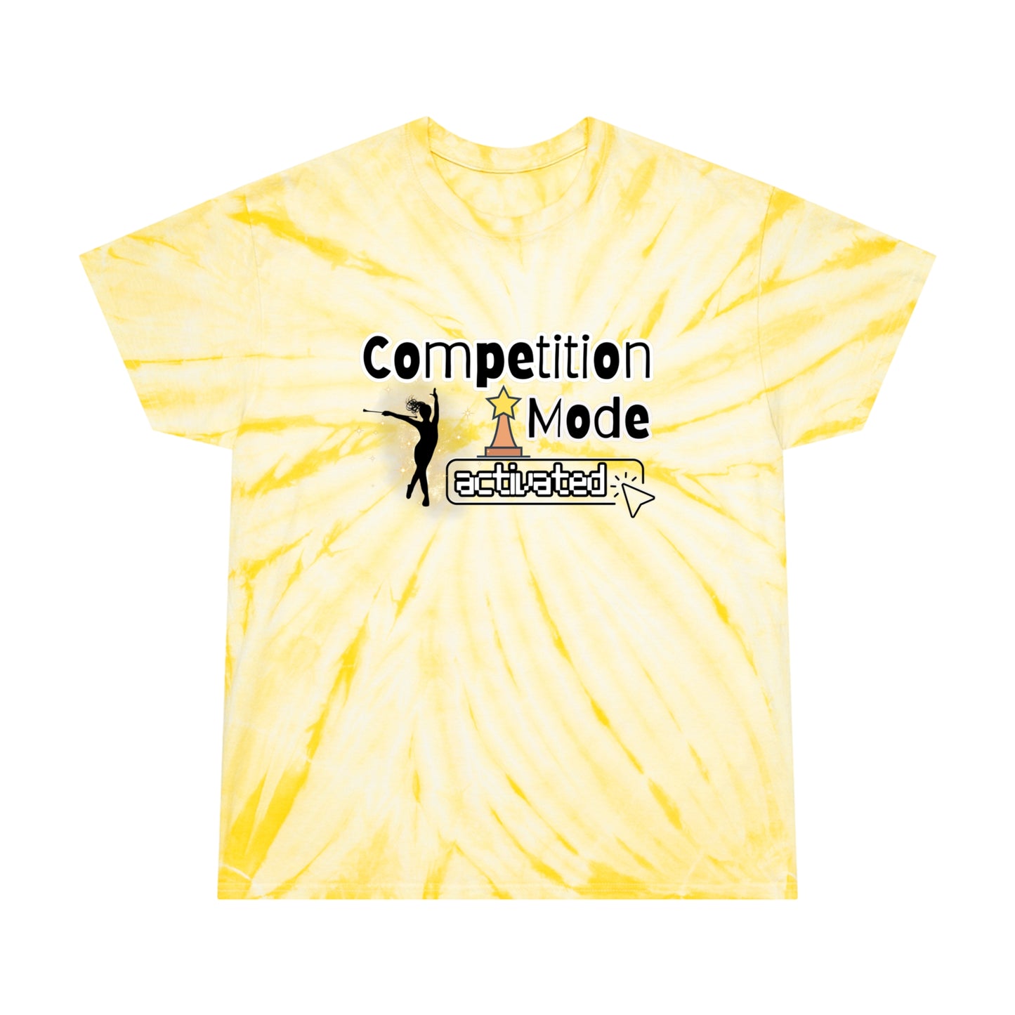 Competition Mode Activated Baton Twirler Cyclone Tie-Dye Tee, Birthday Gift for Twirler Daughter