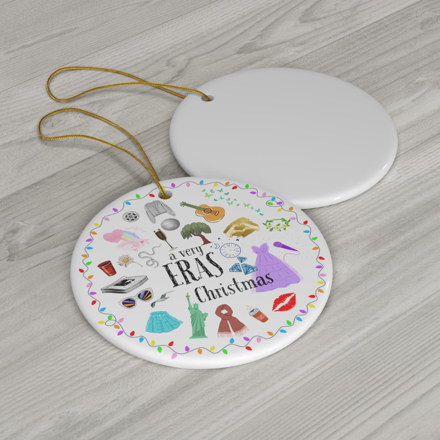 A Very ERAS Christmas Taylor Swift Ceramic Christmas Ornament, Circle Swiftie Ornament, Eras Tour Ornament, Swiftie Christmas Gift