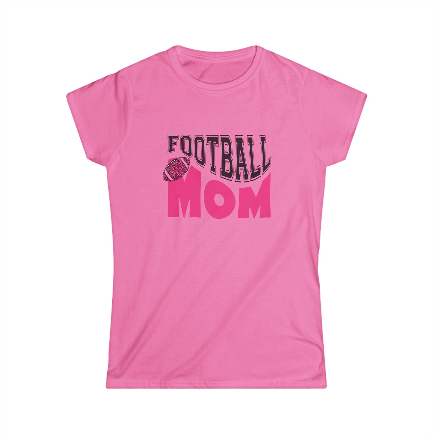 Football Mom Womens Softstyle Tee, Birthday Gift for Football Mom Friend