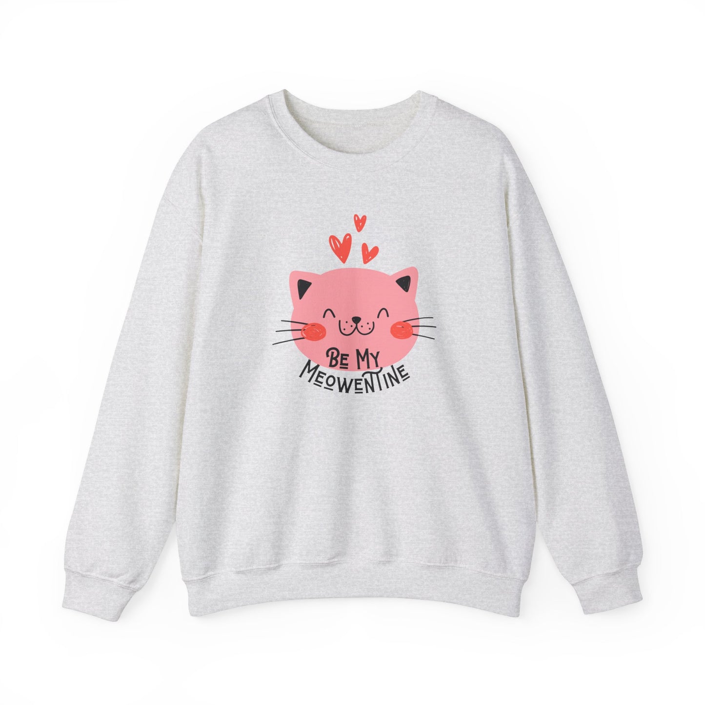 Be My Meowentine Valentines Day Unisex Heavy Blend Crewneck Sweatshirt, Cat Valentines Shirt, Gift for Her or Him for Valentines Day