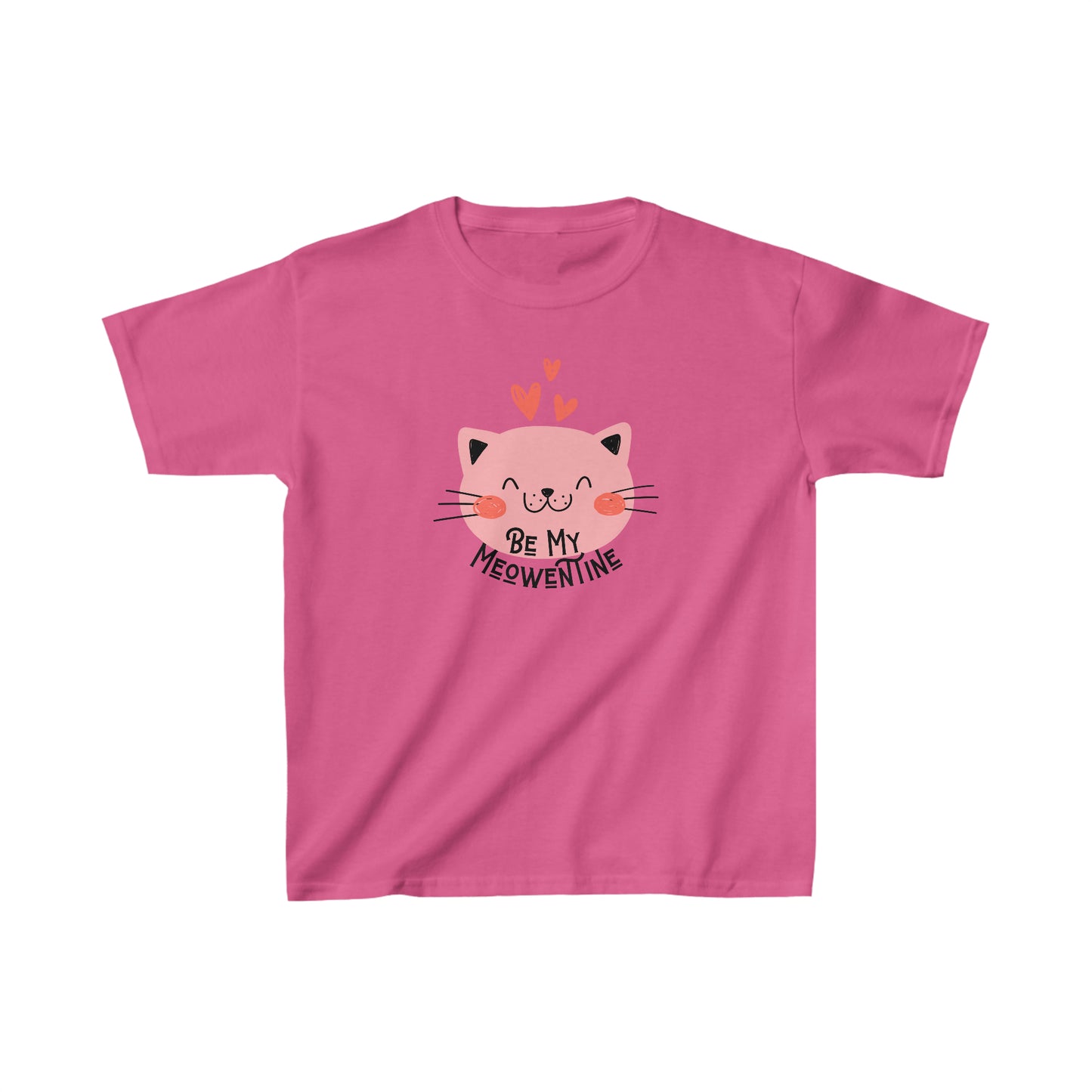 Be My Meowentine Kids Heavy Cotton Gildan Tee, Cat Valentines T-shirt, Kids Valentine Gift