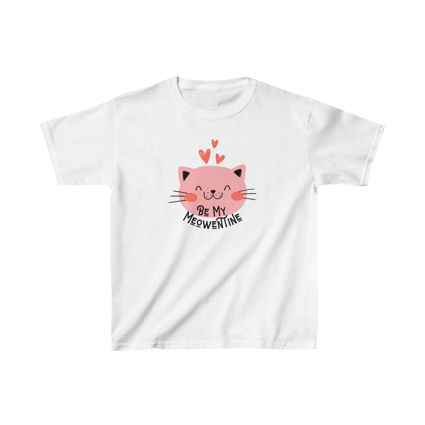 Be My Meowentine Kids Heavy Cotton Gildan Tee, Cat Valentines T-shirt, Kids Valentine Gift