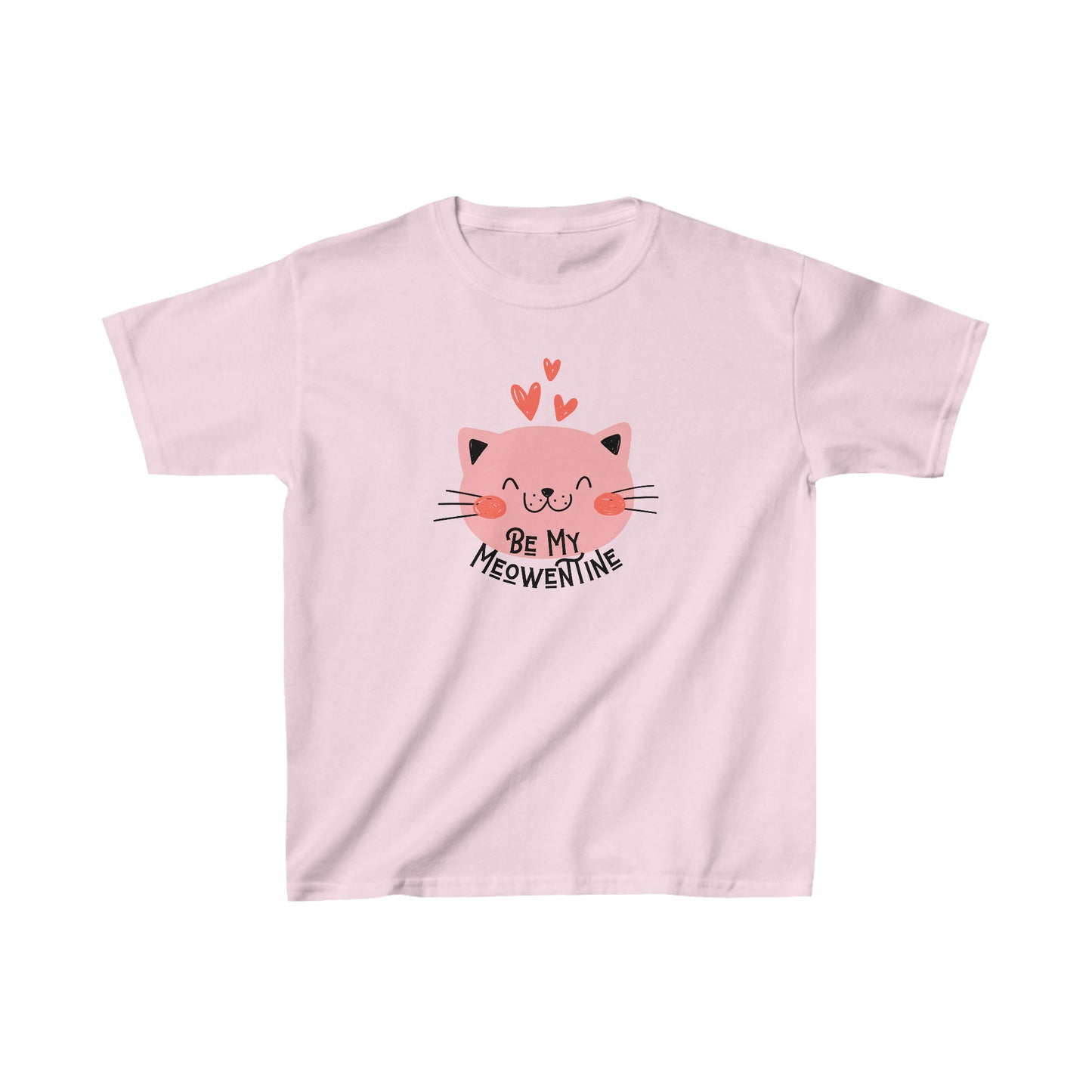 Be My Meowentine Kids Heavy Cotton Gildan Tee, Cat Valentines T-shirt, Kids Valentine Gift