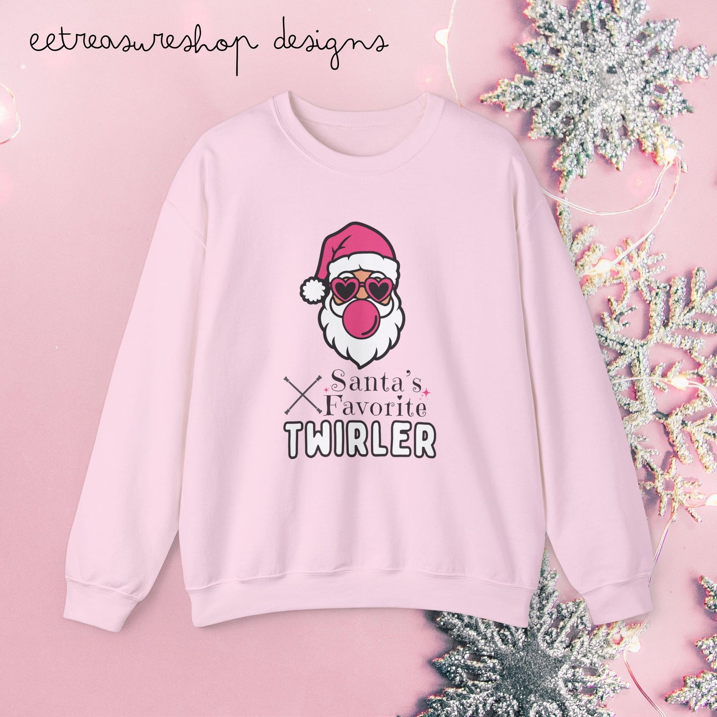 Baton Twirler Sweatshirt, Santa's Favorite Twirler, Christmas Twirling Sweatshirt, Holiday Baton Shirt, Twirler Crewneck, Xmas Marching Band