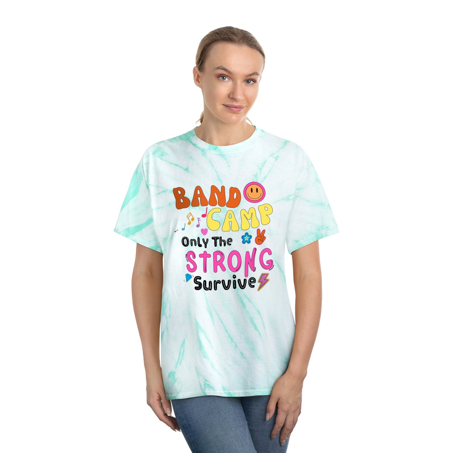 Band Camp Only the Strong Survive Retro Cyclone Tie-Dye Tee, Birthday Gift for Marching Band Friend