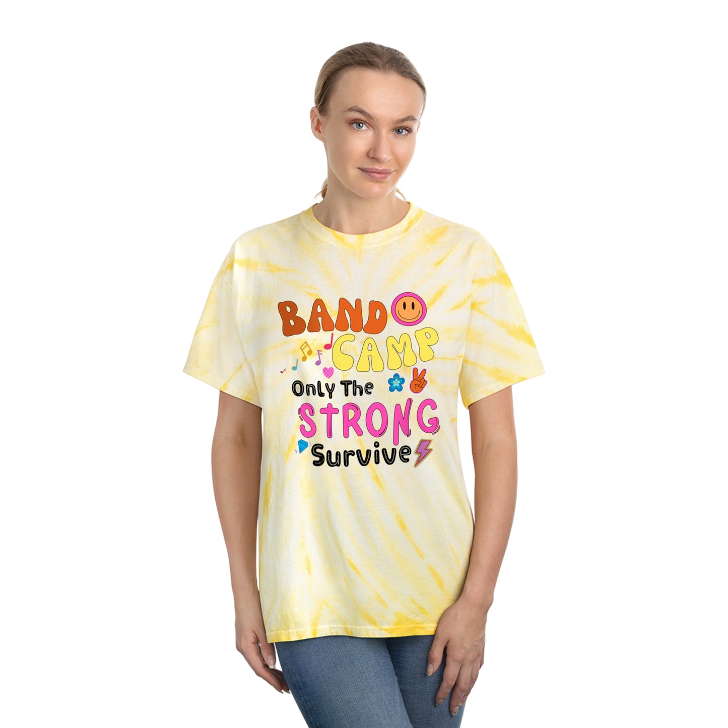 Band Camp Only the Strong Survive Retro Cyclone Tie-Dye Tee, Birthday Gift for Marching Band Friend