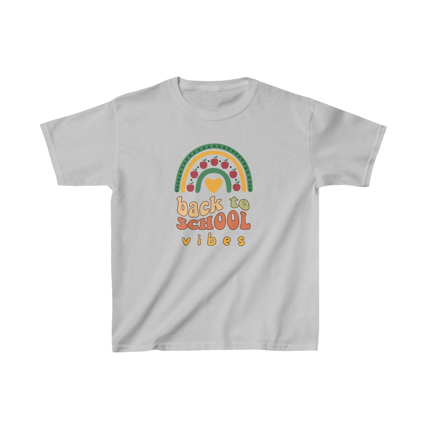 Back to School Vibes Kids Heavy Cotton Tee, Girls Boys Gift for First Day of Scool