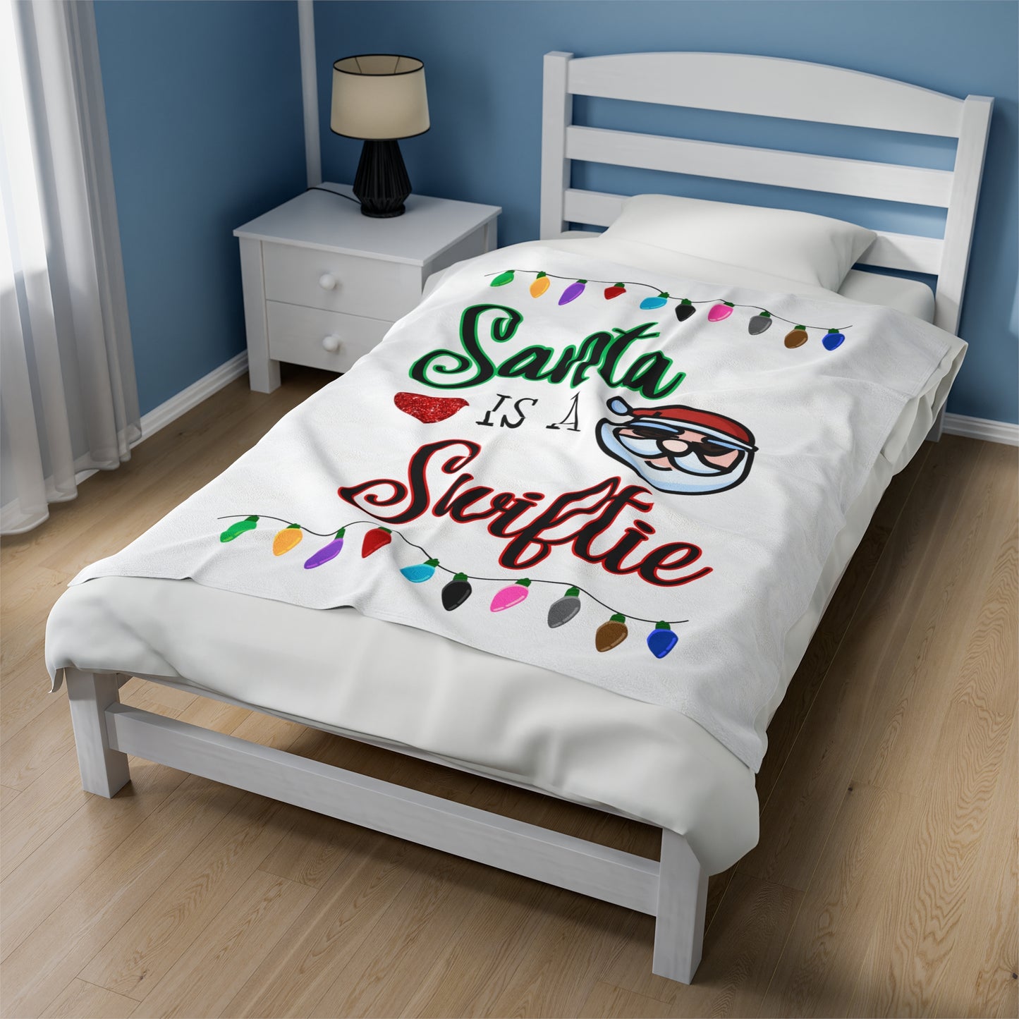 Santa is a Swiftie Taylor Swift Fan Velveteen Plush Blanket, Swiftie Christmas Throw Blanket, Taylor Swift Gift