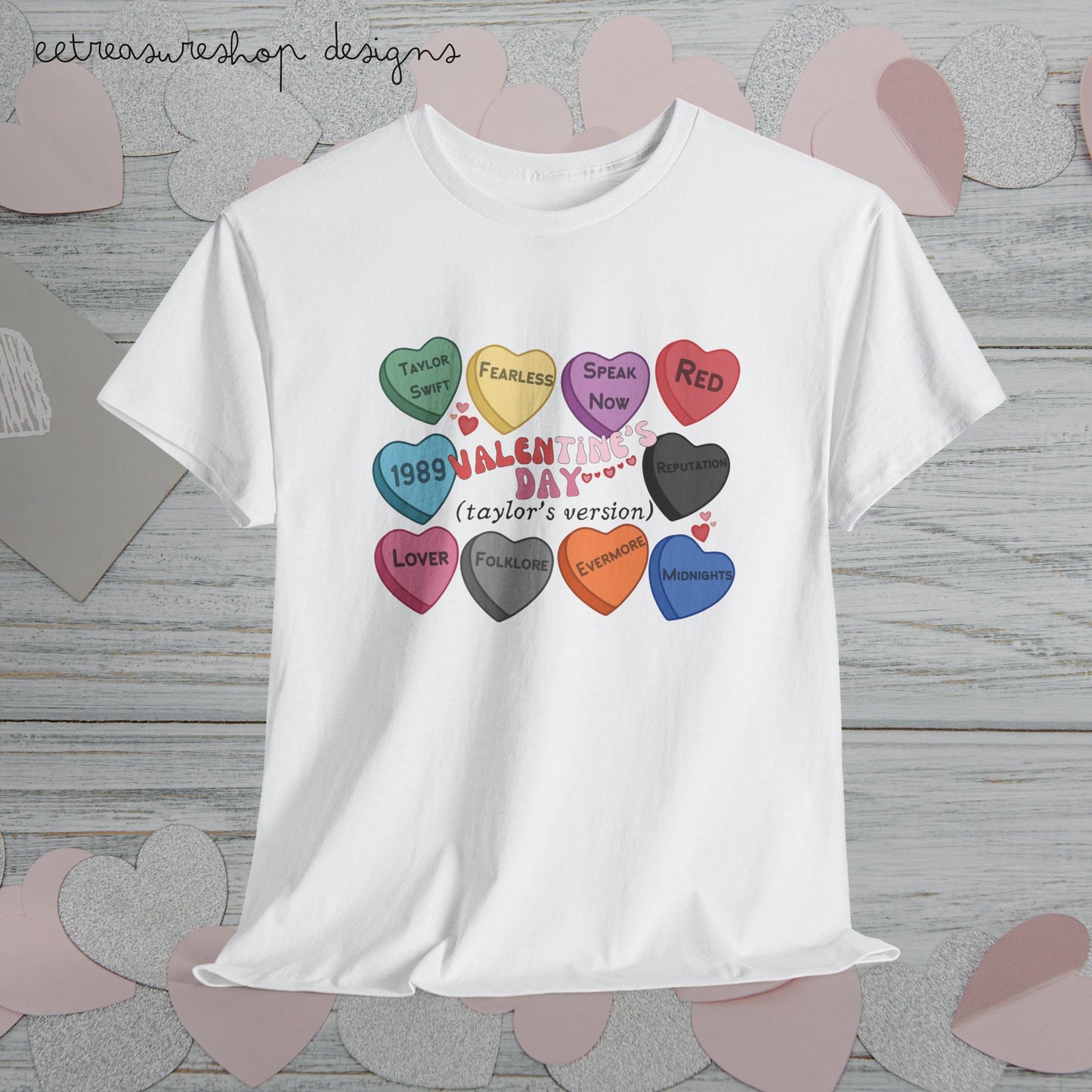 Valentines Day Taylor’s Version Candy Hearts Eras Unisex Heavy Cotton Tee