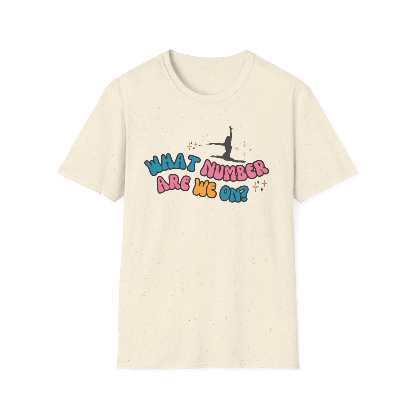 What Number Are We On Twirler Unisex Softstyle T-Shirt, Baton Twirler Gift for Competition, Birthday Gift for Twirl Mom