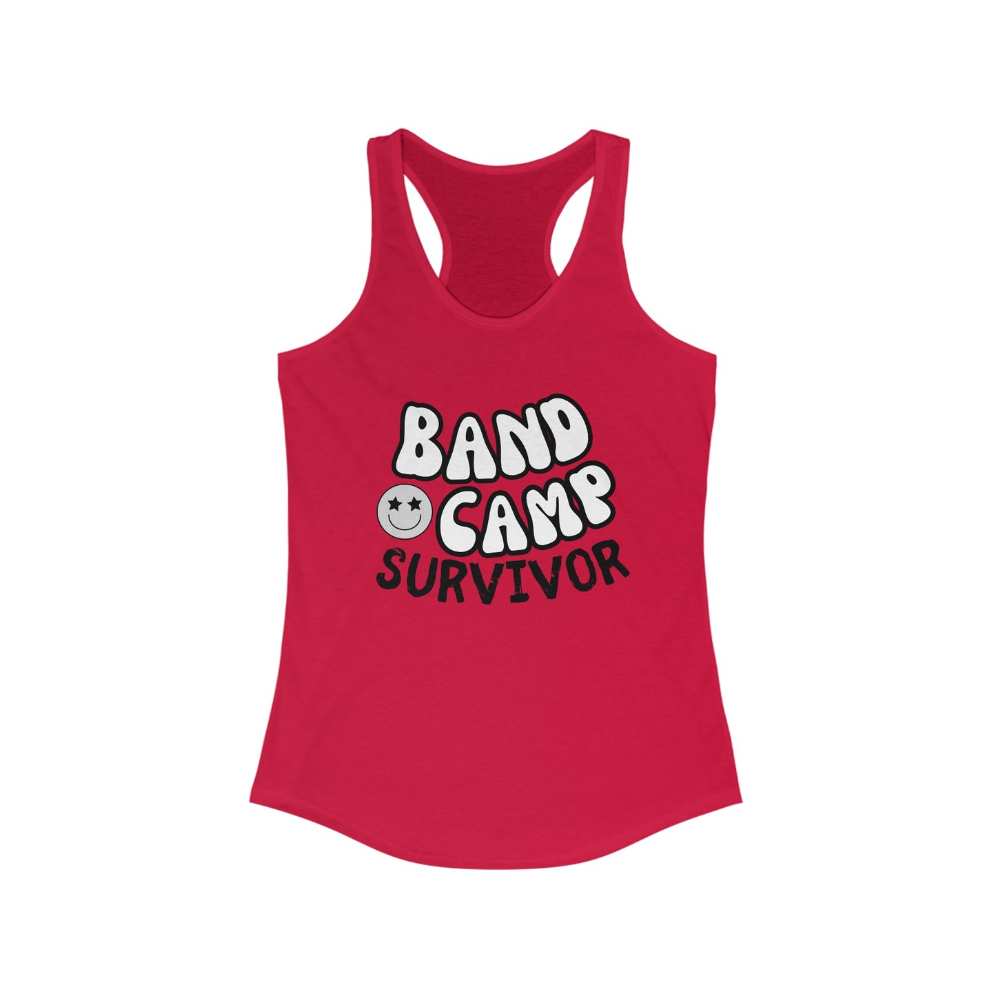 Band Camp Survivor Womens Ideal Racerback Tank, Marching Band Friend Birthday Gift